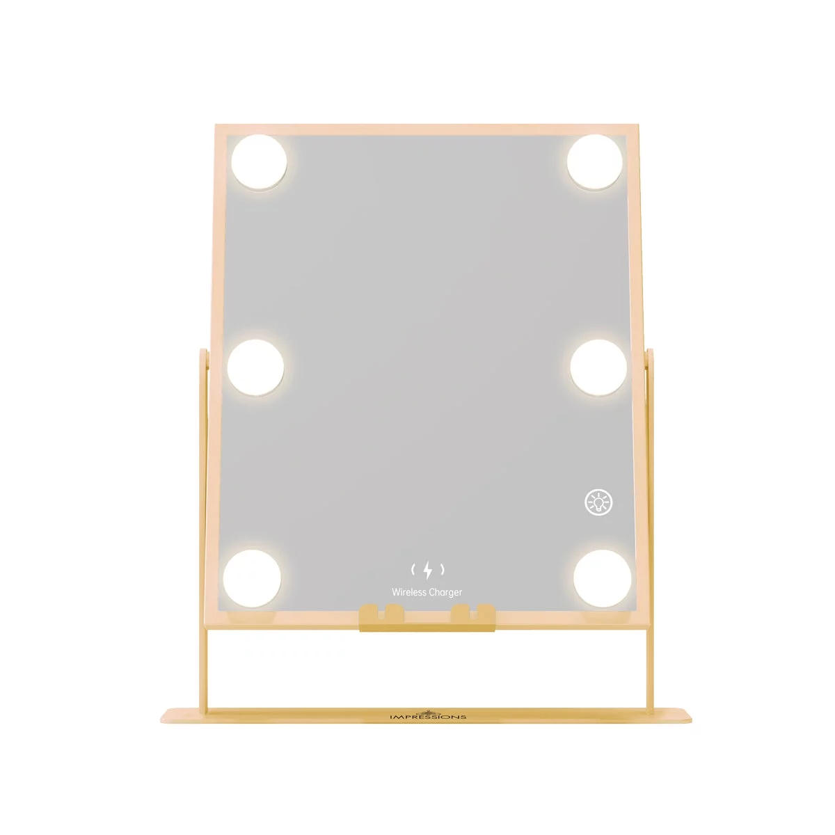 Impressions Vanity Hollywood Tri-Tone LED Modern Makeup Mirror with 6 Lights Bulbs (White)