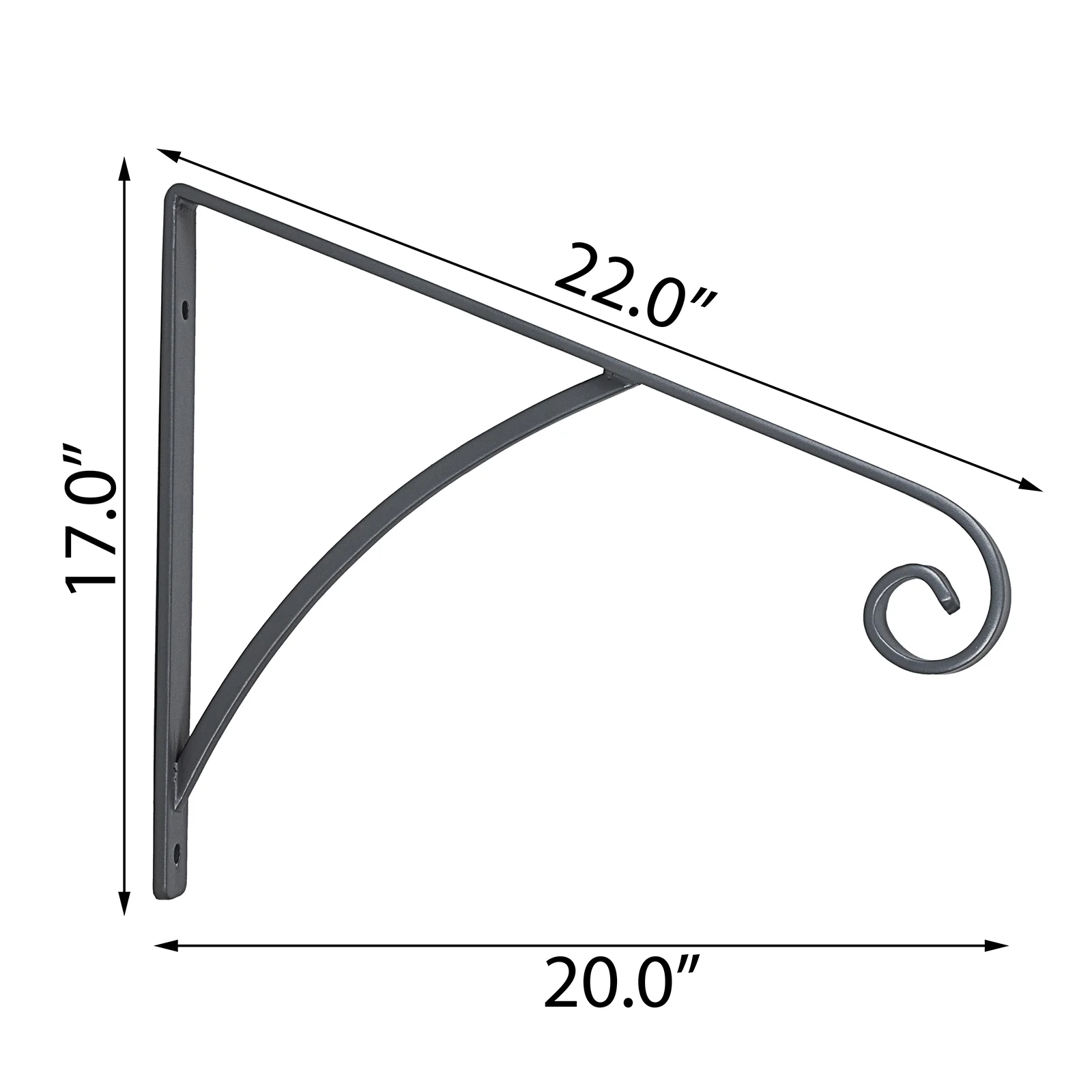 Vevor LTFSGQSQHYGJSFS01V0 Wrought Iron Handrail Wall Mounted Hand Railing, Gray