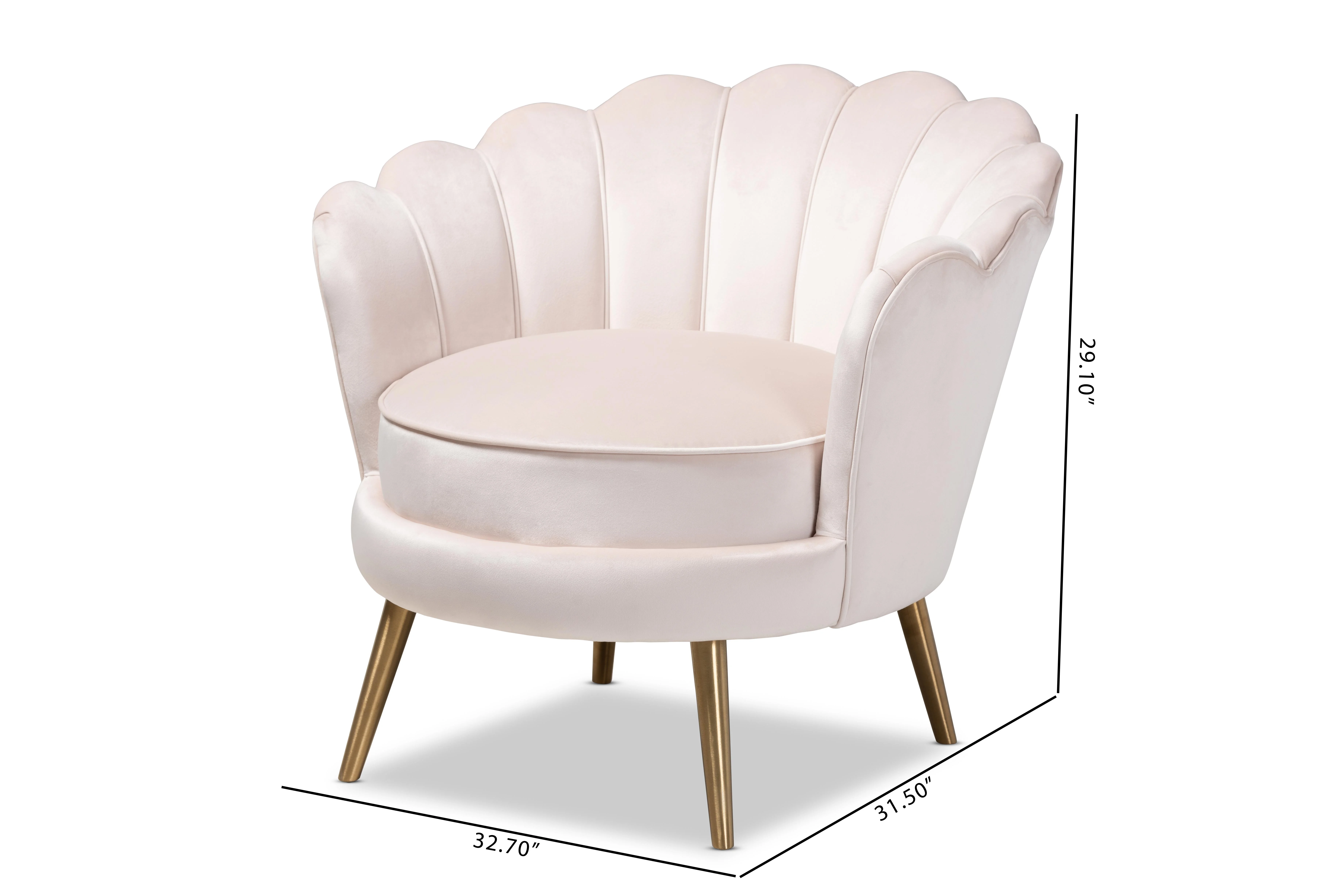 Baxton Studio Cosette Club Chair, Light Beige