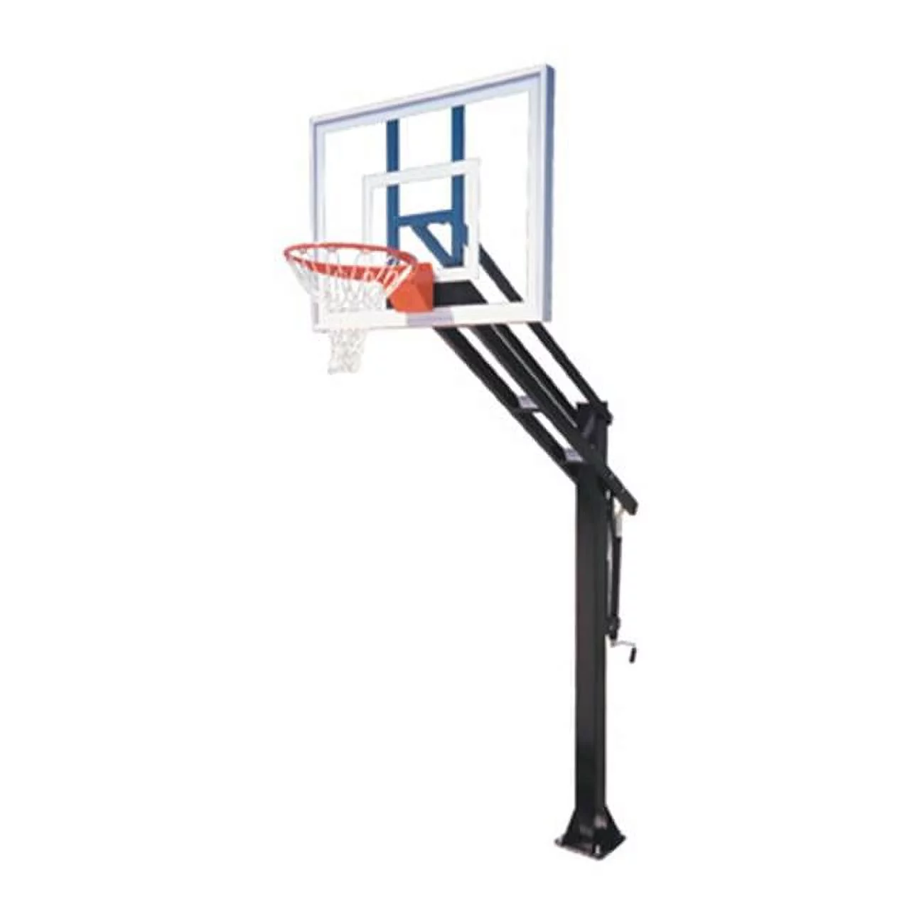Force Ultra Steel-Glass In Ground Adjustable Basketball System, Scarlet