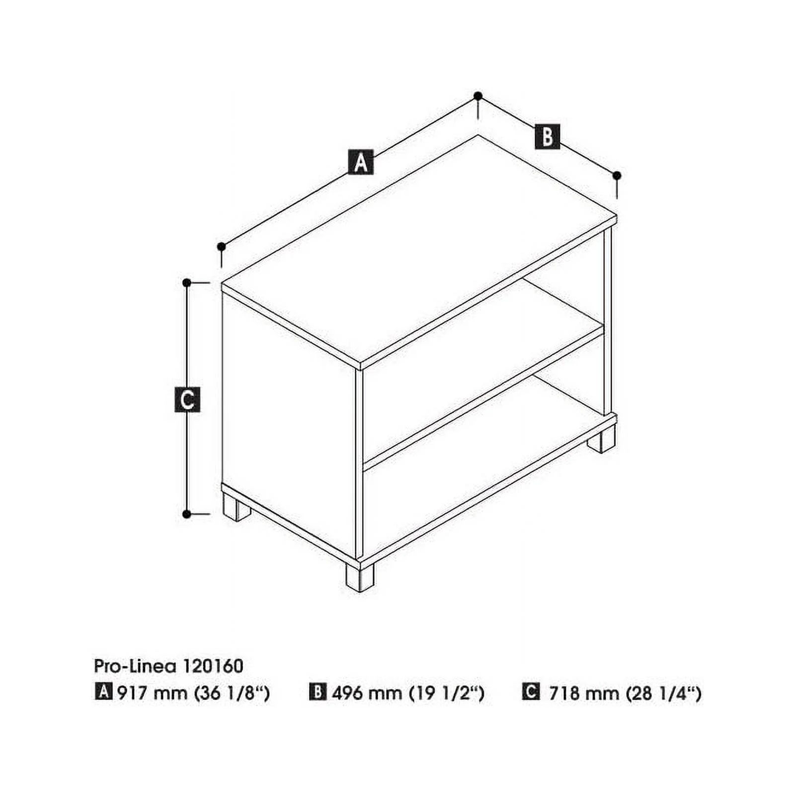 Scranton & Co 2-shelf Bookcase in Bark Grey