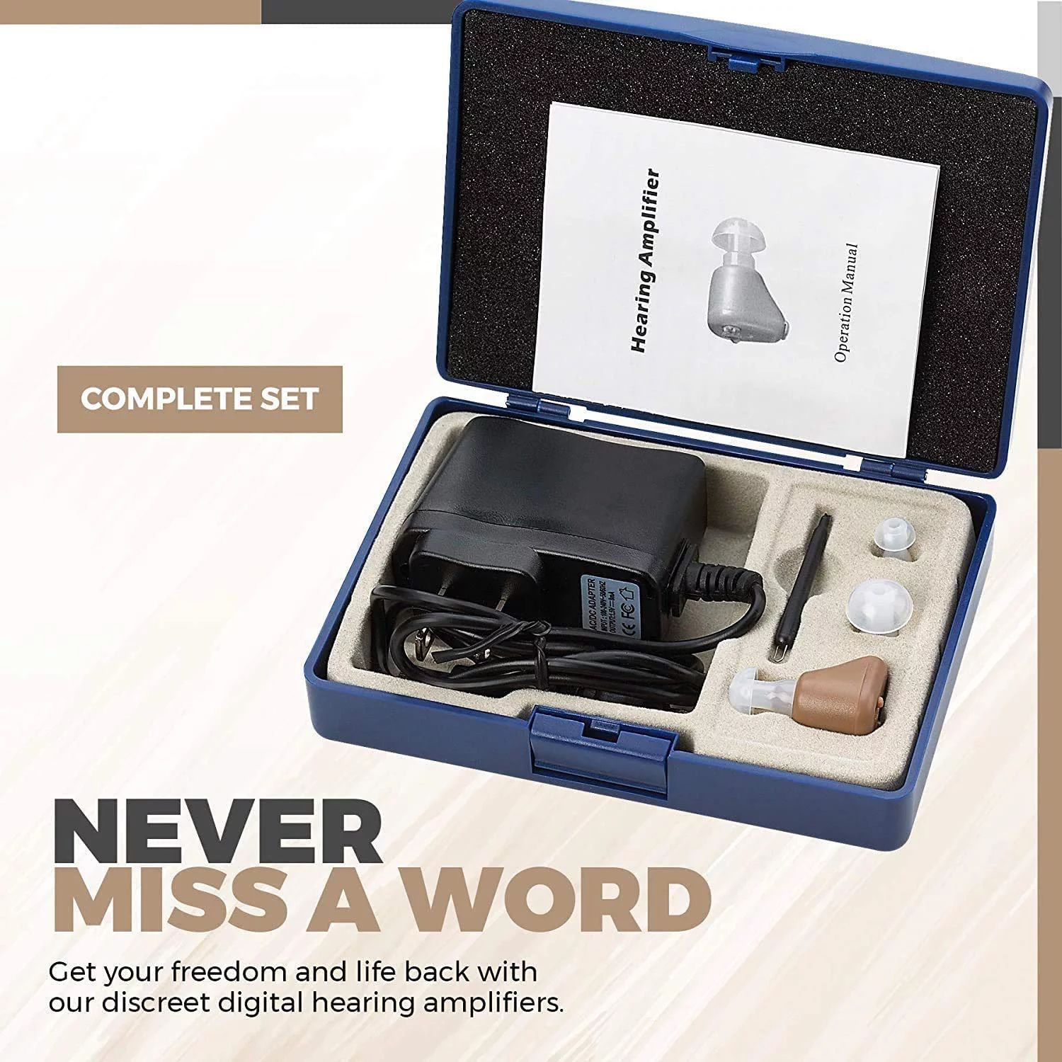MEDca Digital Hearing Multicolor Amplifiers Set 2 Mini ITE in-the-Ear Rechargeable