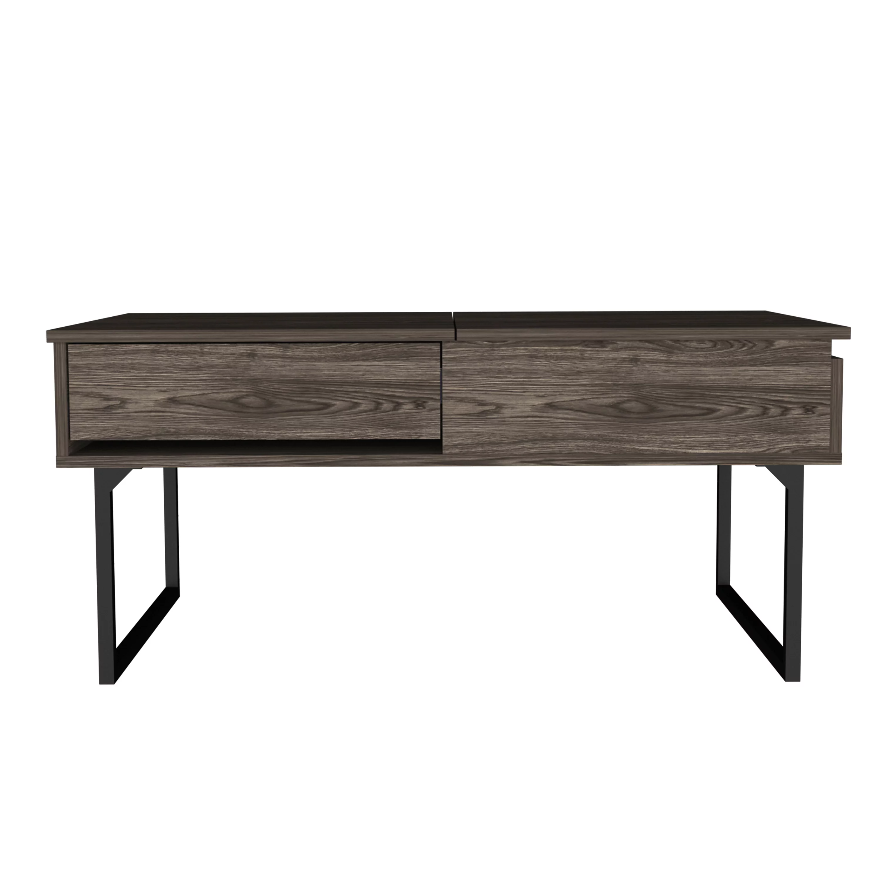 CoSoTower 1-Drawer Rectangle Liftable Top Coffee Table Dark Walnut