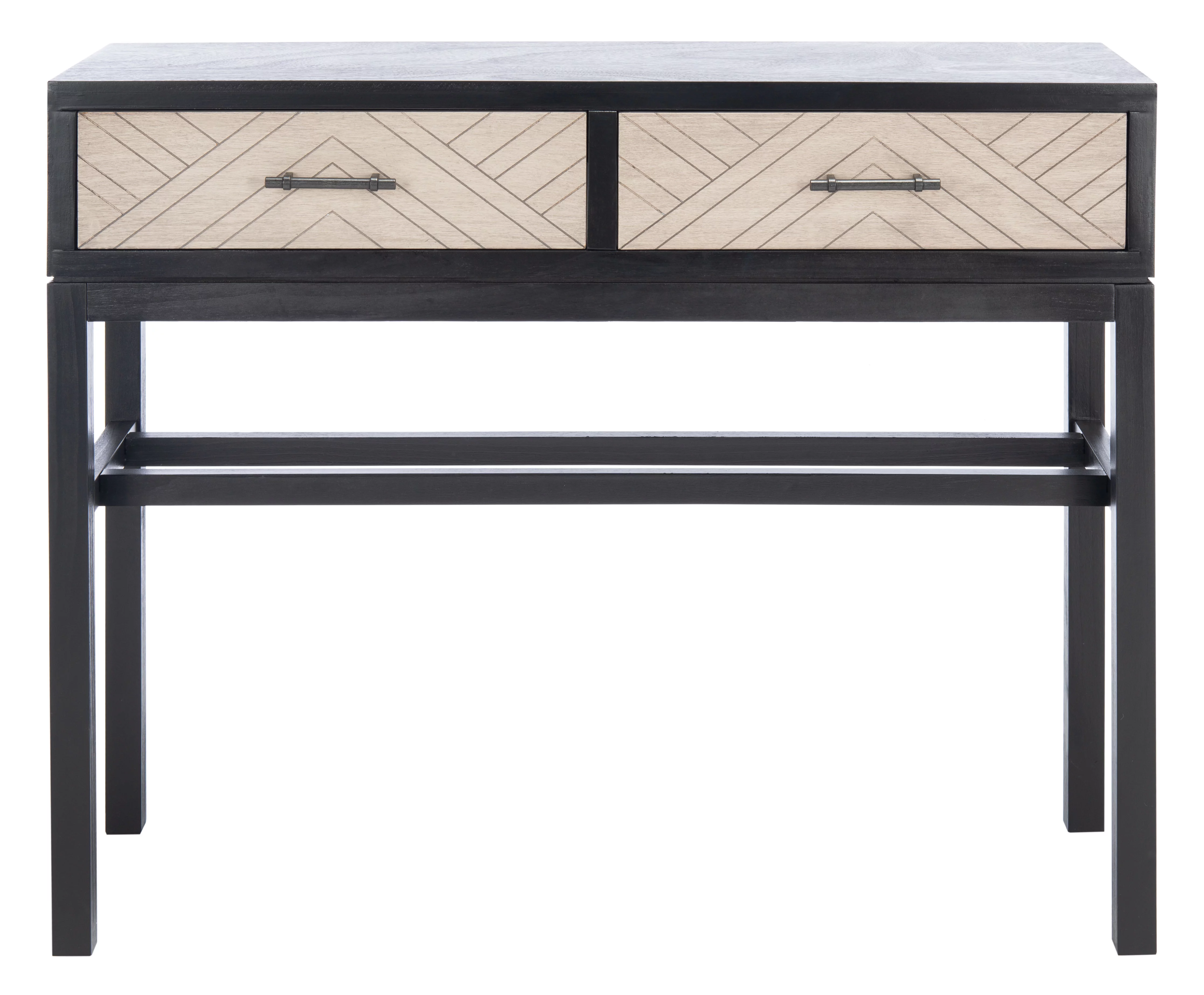 SAFAVIEH Ajana Modern 2 Drawer Console, Black/Griege