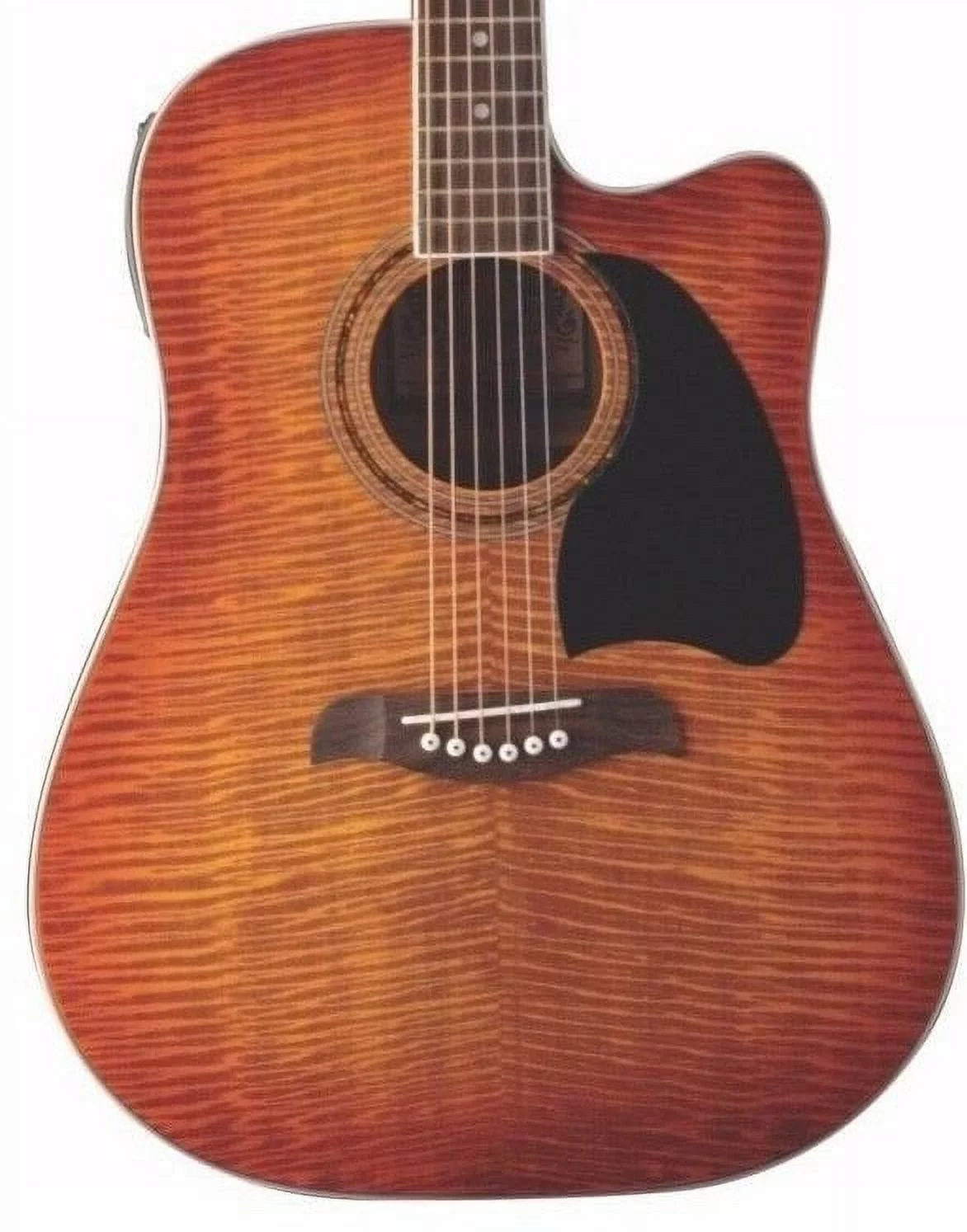Oscar Schmidt  Dreadnought Acoustic Electric Guitar Flame, Yellow Sunburst