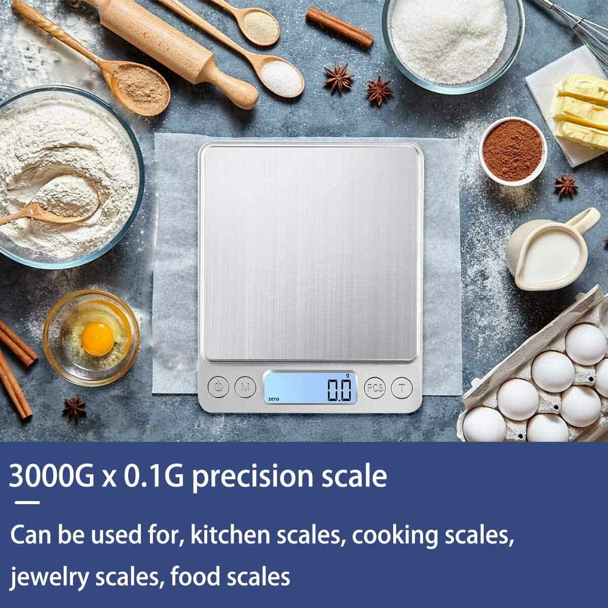 Digital Weight Scale Kitchen Jewelry Gold Grain Food MiniSize Gram 3000g x 0.1g