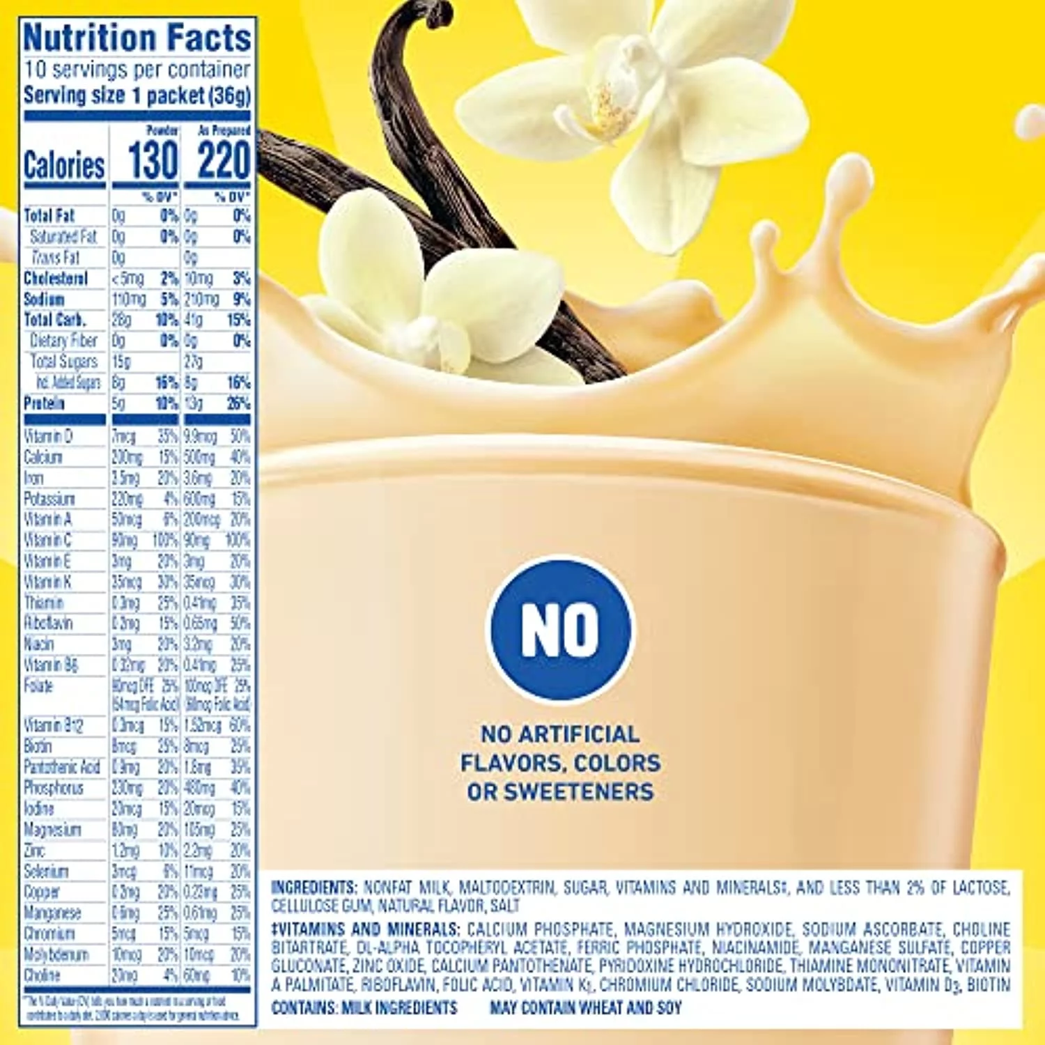 Carnation Breakfast Essentials Powder Drink Mix, Classic French Vanilla, 10 Count Box Of Packets (Pack Of 6) (Packaging May Vary)