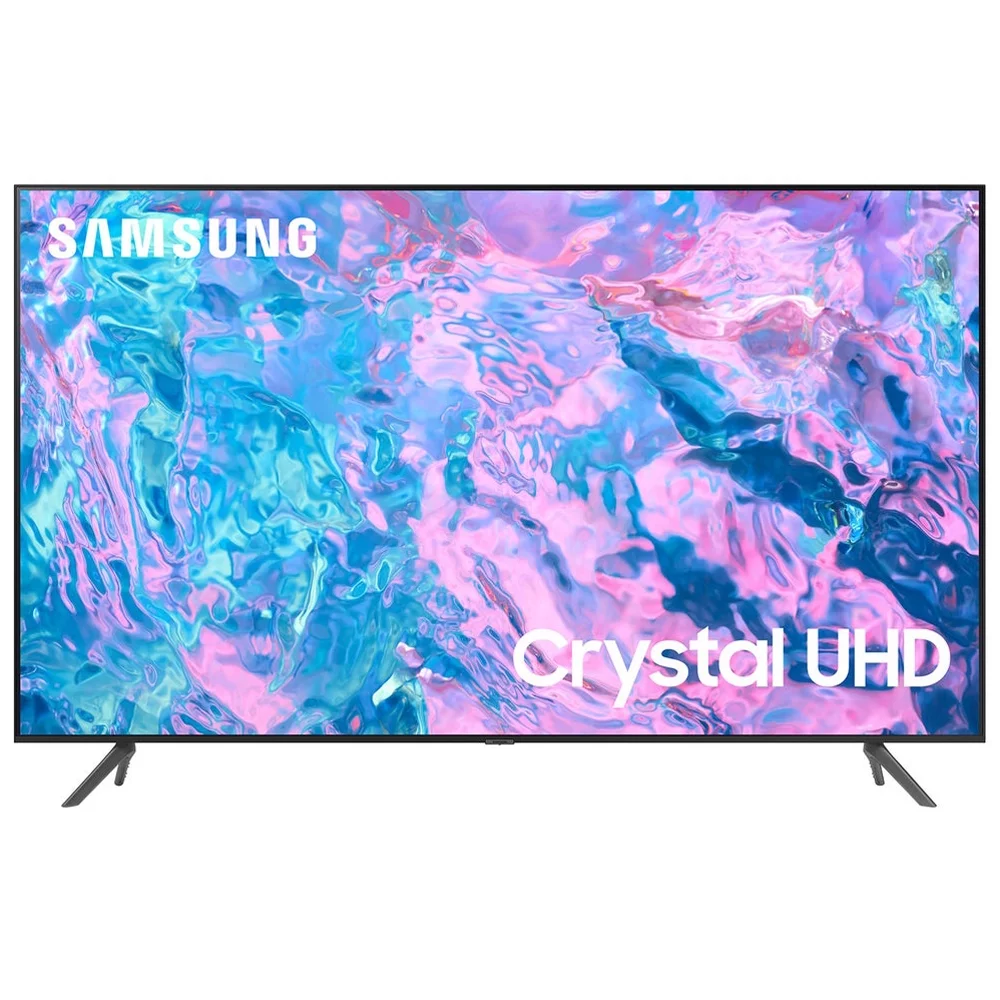 Samsung UN85CU7000FXZA 85 inch Crystal UHD 4K Smart TV 2023 Bundle with Samsung 3.1.2ch Soundbar with Wireless Dolby Atmos / DTS:X White 2022