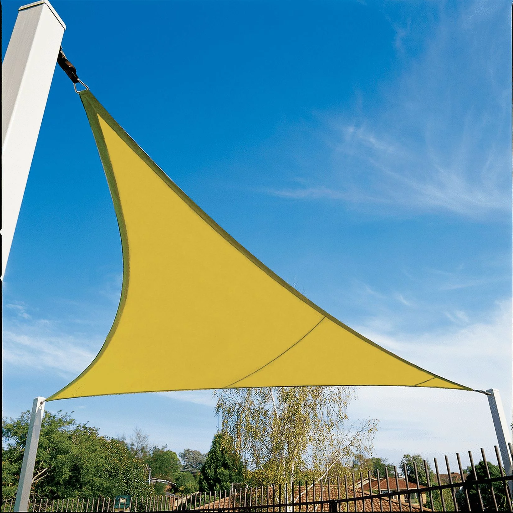 Coolaroo Coolhaven Outdoor Sun Shade Sail 95% UV Block Protection for Garden, Patio, Backyard, 18' Triangle, Sahara