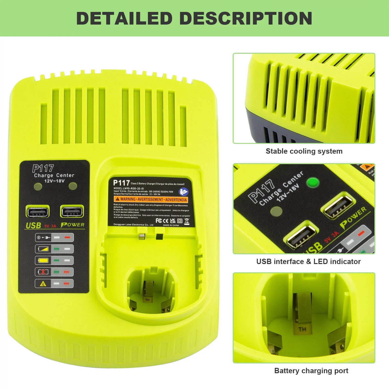 6.0Ah For RYOBI P108 18V 18Volt P107 High Capacity Battery Lithium-Ion / Charger