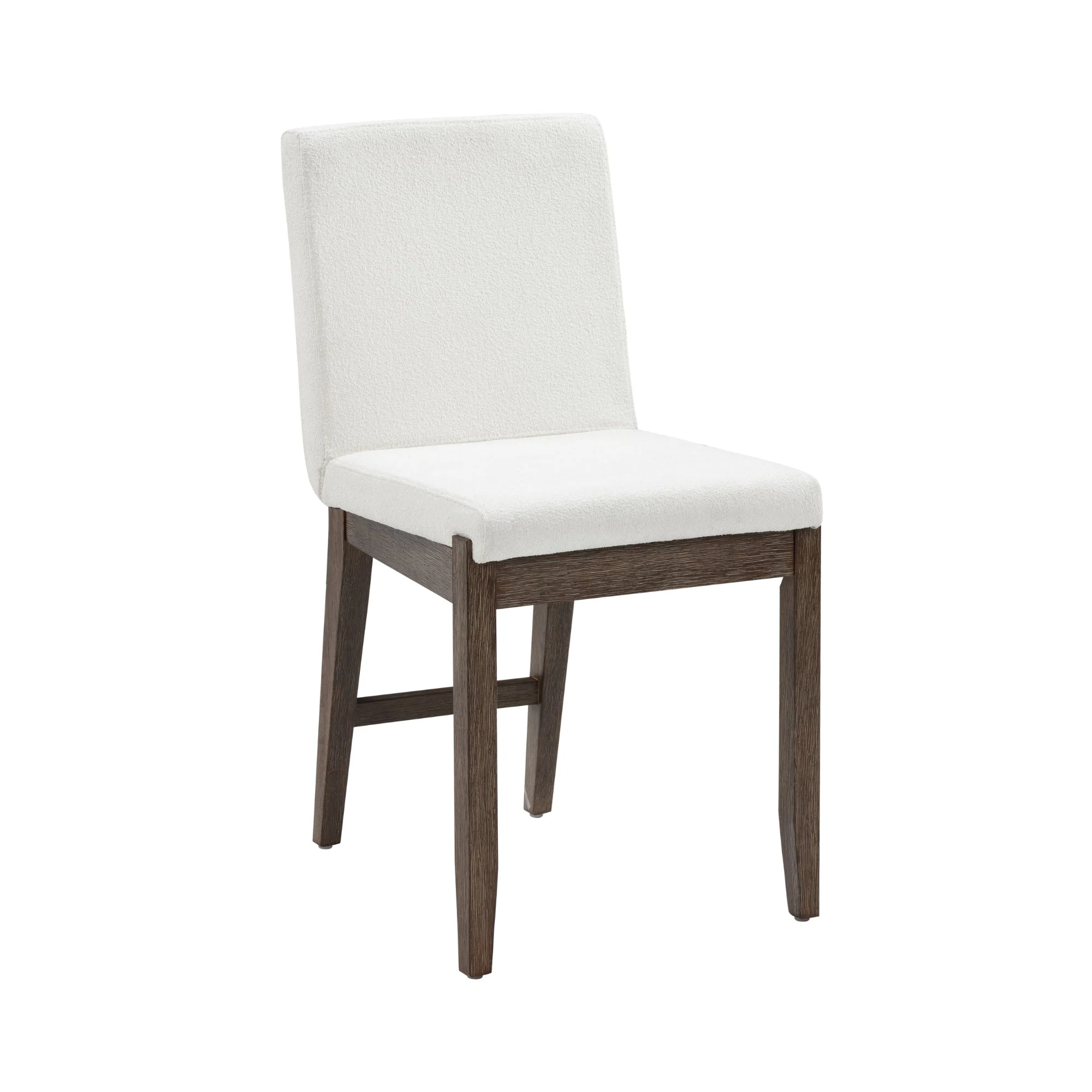 Nathan James Gracie Scandinavian Dining Chair with Cushion, Boucle Dining Chair with Solid Wood Frame, Cream Boucle/Dark Brown
