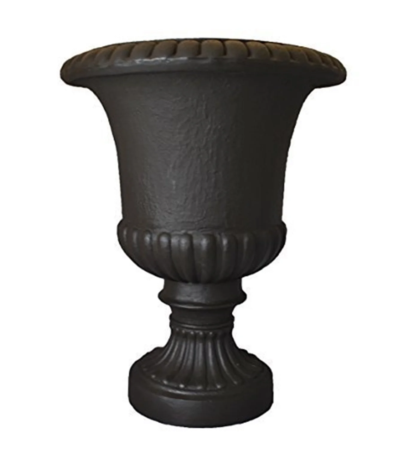 Tusco Products Outdoor Plastic Flower Planter Urn, Espresso, 26.5