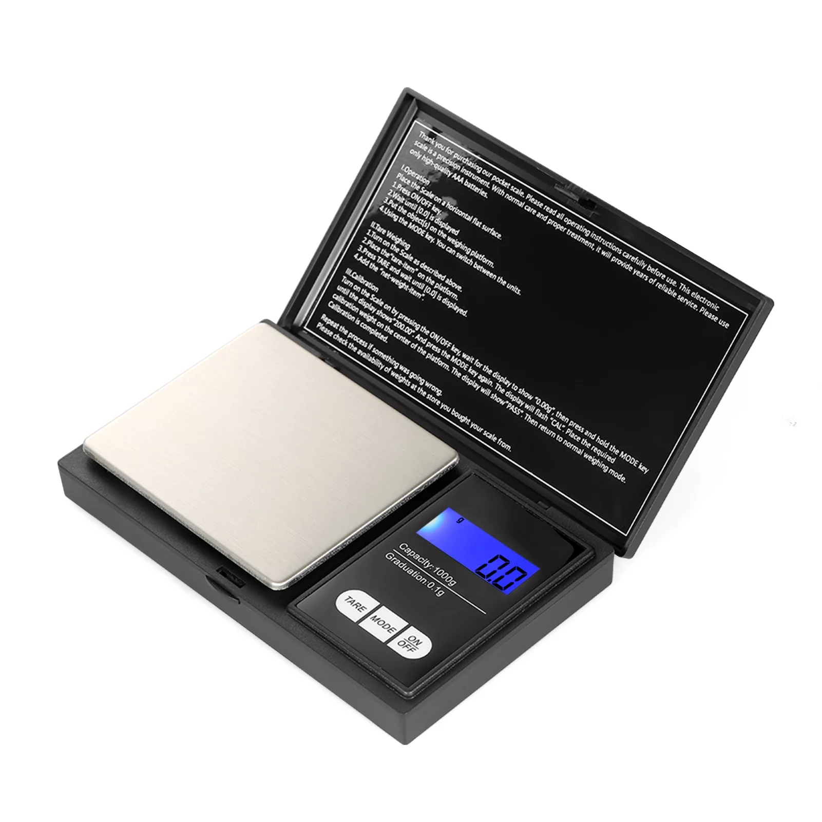 CACAGOO Portable Digital Scale 1000g/0.1g High Gold Scale Jewelry Scale with 7 Units Mini Pocket Electronic Scale with Backlight Professional Digital Milligram Scale Powder Scale
