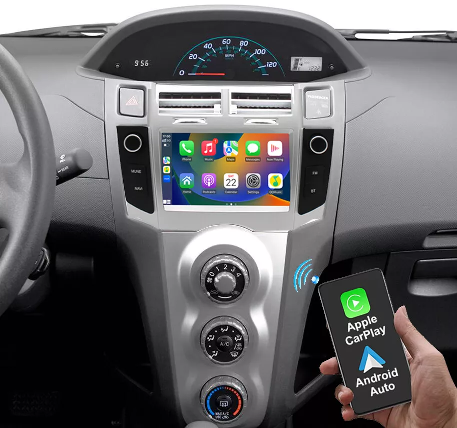 Car Stereo Player Carplay Radio GPS Navigation For Toyota Yaris 2005-2012