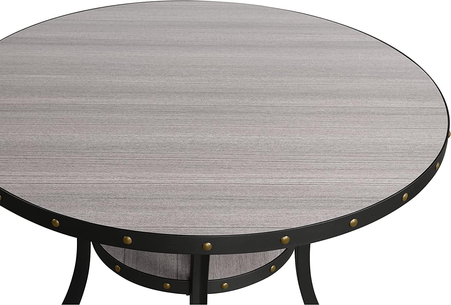 Crispin Solid Wood Round Bar Table, 36-Inch, Gray