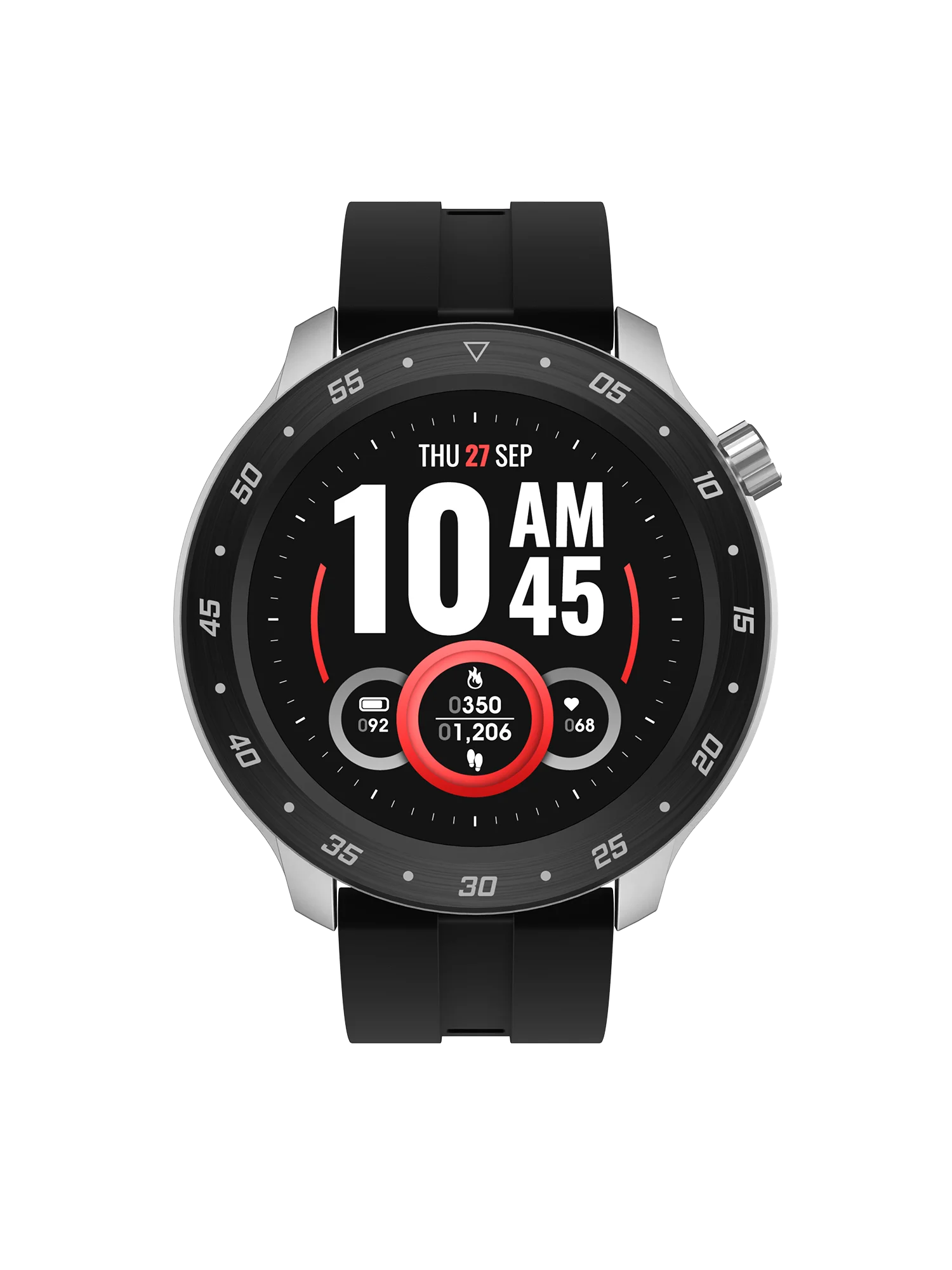 iTech Bold 3 Unisex Adult Smart Watch, Black, Silicone Strap