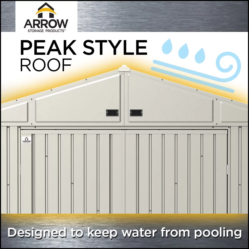 Arrow Elite Steel Storage Shed, 12x16, Anthracite