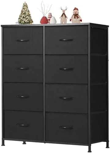 TJCGDTY Dresser for Bedroom with 5 Drawers  Wide Chest of Drawers  Long Fabric Dresser   Organizer Unit for Closet  Bedroom  Living Room  Hallway  Nursery  Rustic Brown