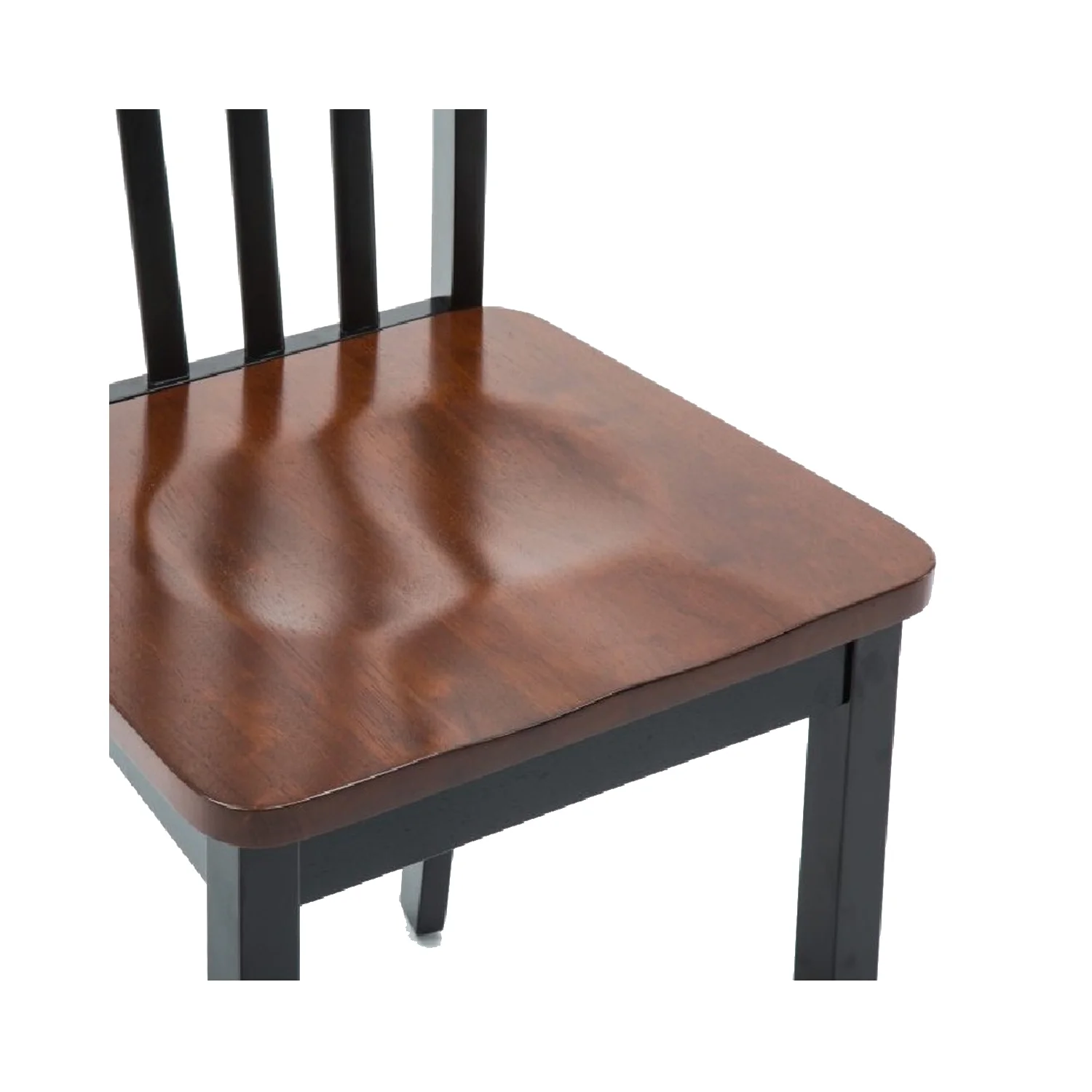 Maykoosh Artistic Accomplishment Wooden Seat Dining Chair With Slatted Backrest, Set Of 2, Brown And Black