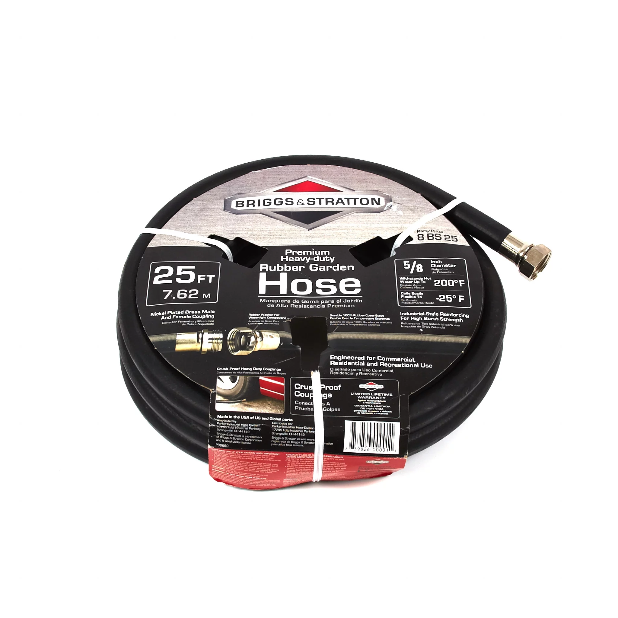 Briggs and Stratton Heavy-Duty Rubber Garden Hose (25ft)