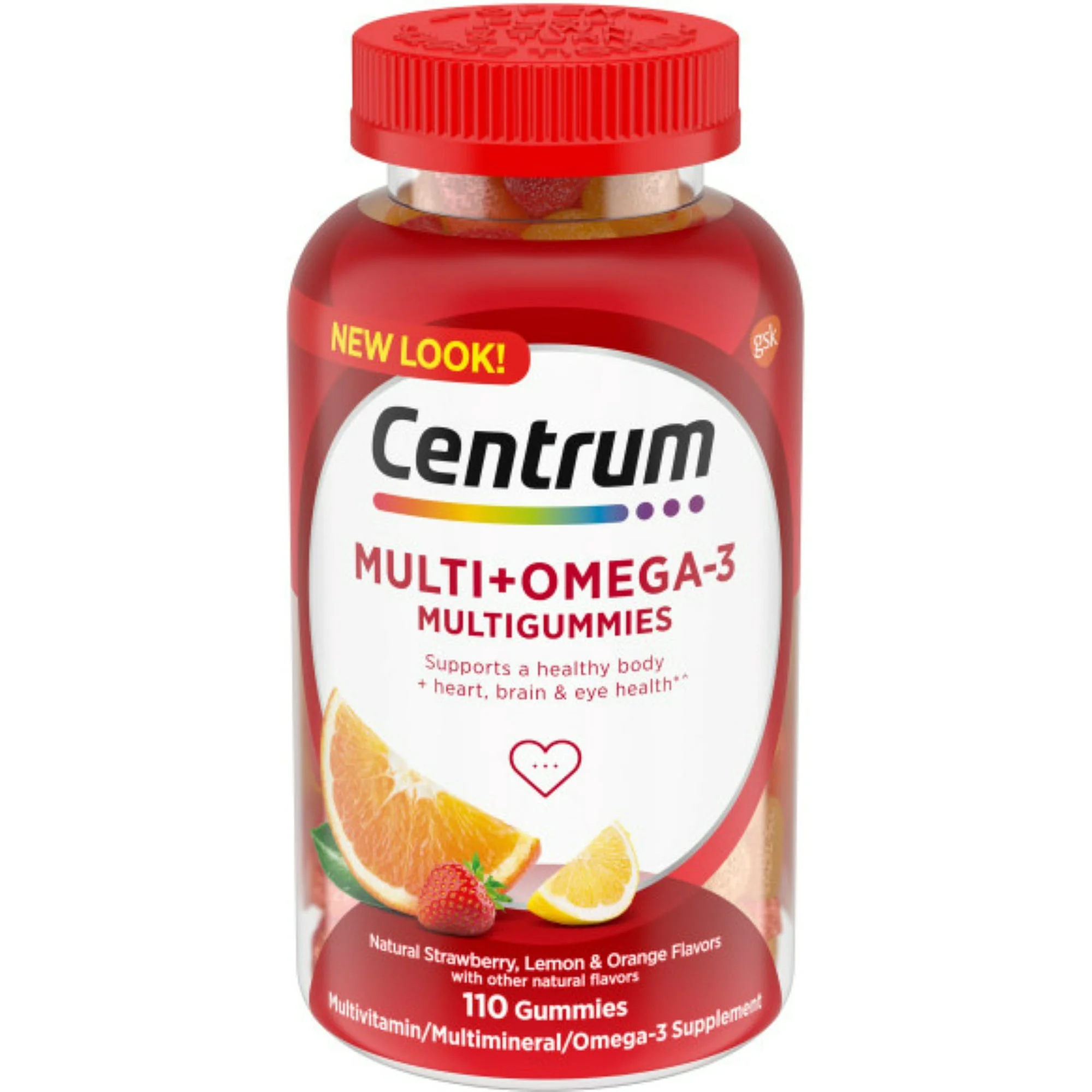 2 Pack - Centrum MultiGummies Omega 3 Gummy Multivitamin for Adults,