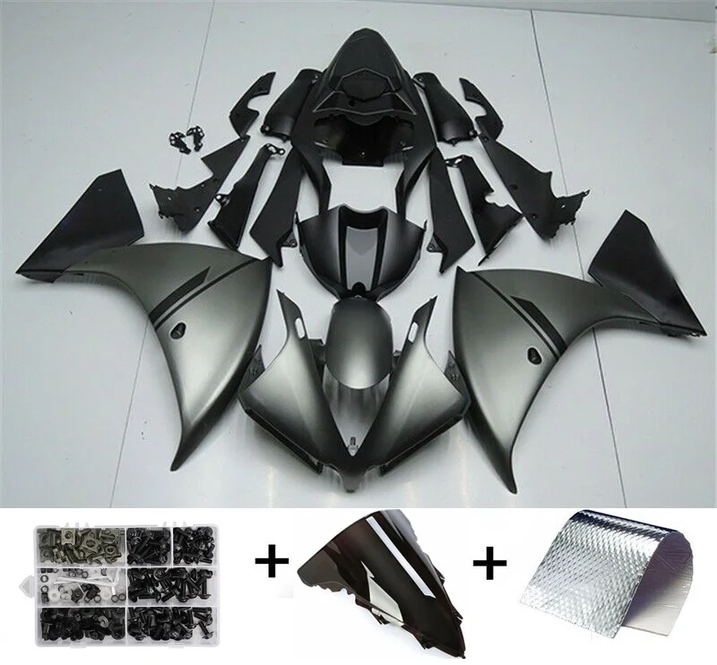Mad Hornets ABS Injection Plastic ABS Fairing Fit for Yamaha YZF R1 2012-2014 Grey Black