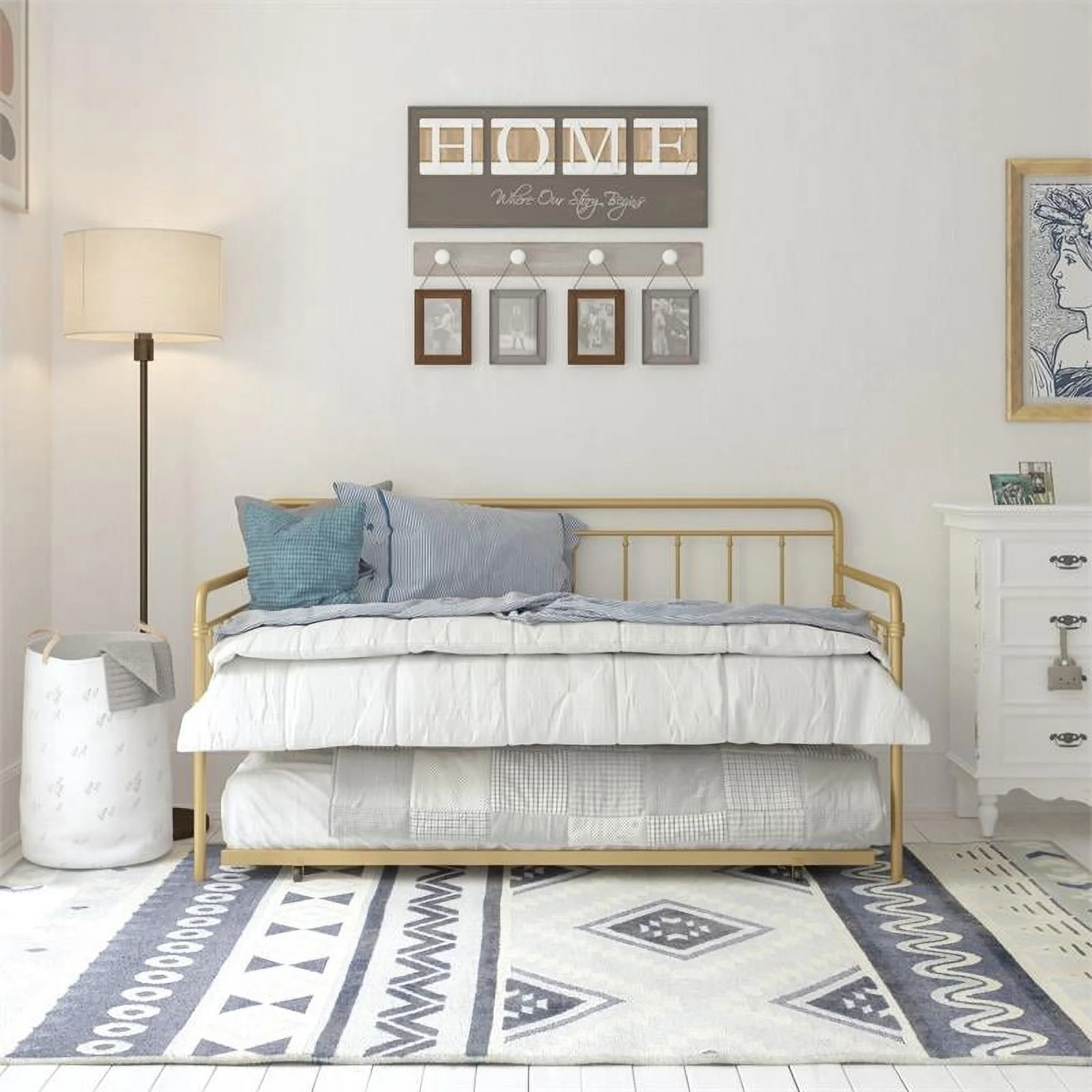 DHP Winston Metal Daybed/Trundle in Twin Gold