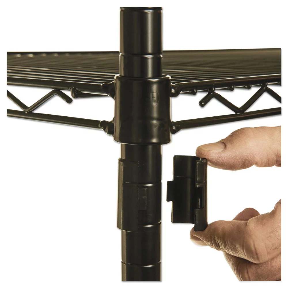 Alera Complete Wire Shelving Unit with Casters, Four-Shelf, 48