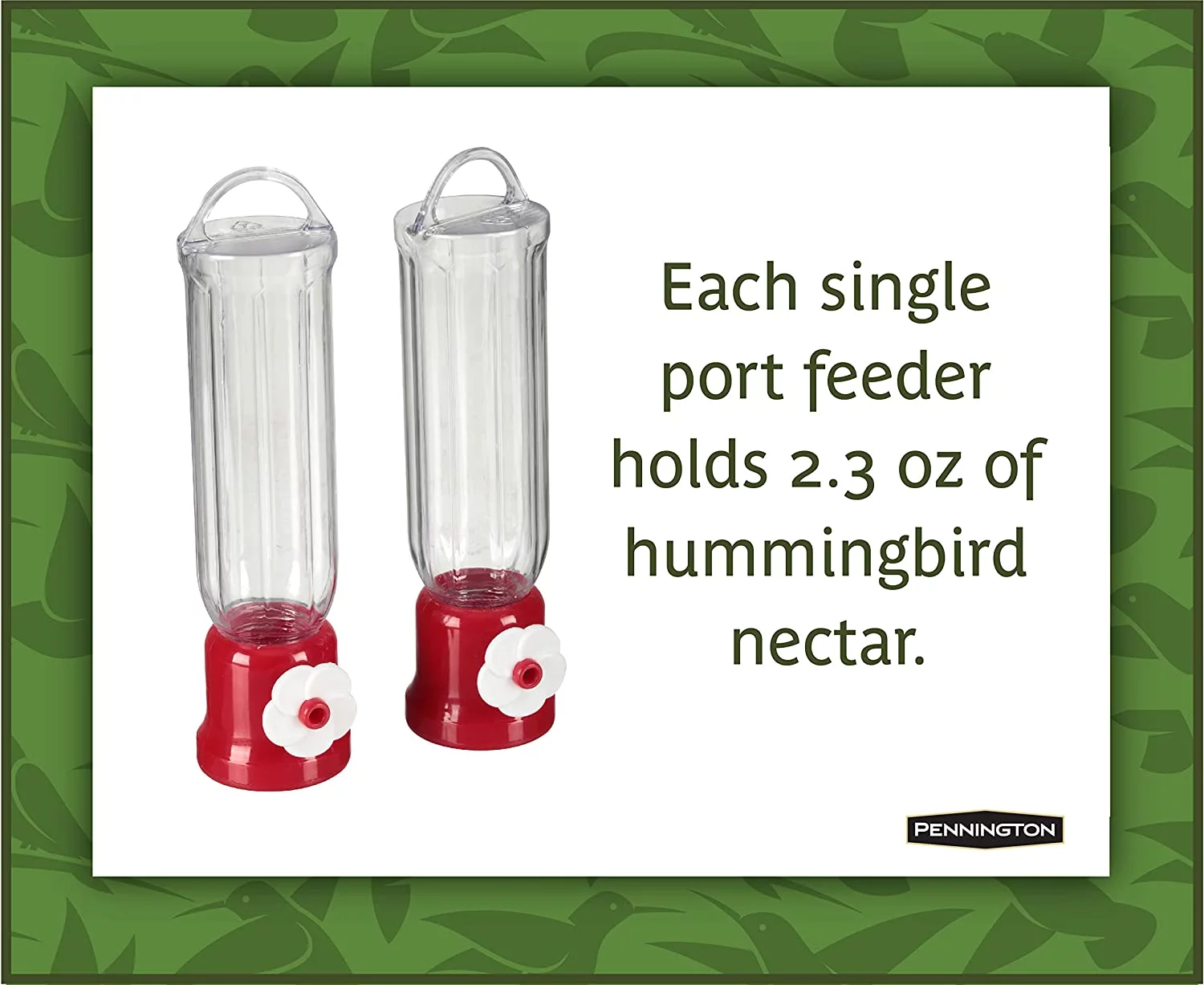 Pennington, Mini Red, Hummingbird Feeder with Hangar, 2 Pack