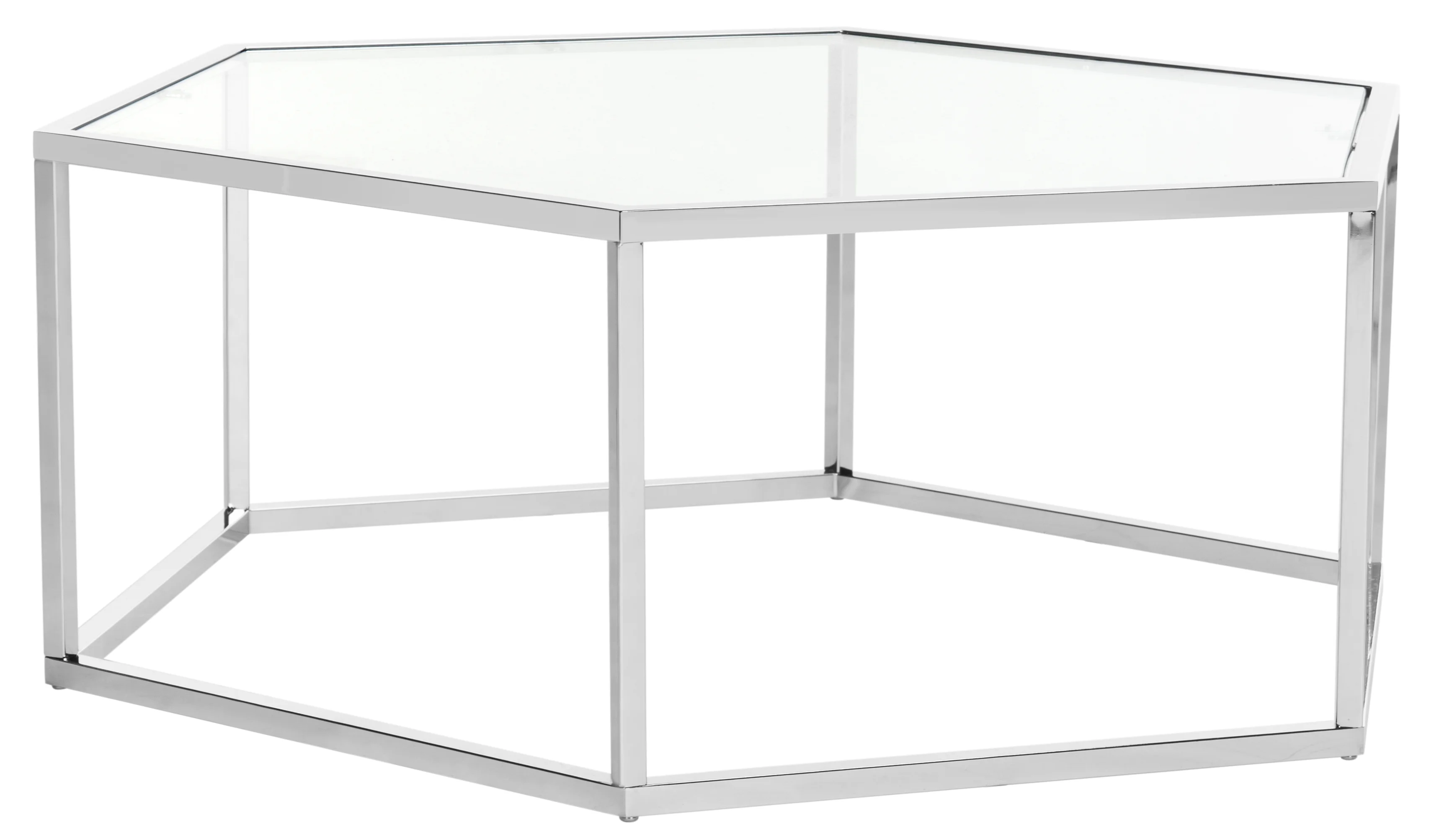 SAFAVIEH Eliana Contemporary Glass Coffee Table, Chrome