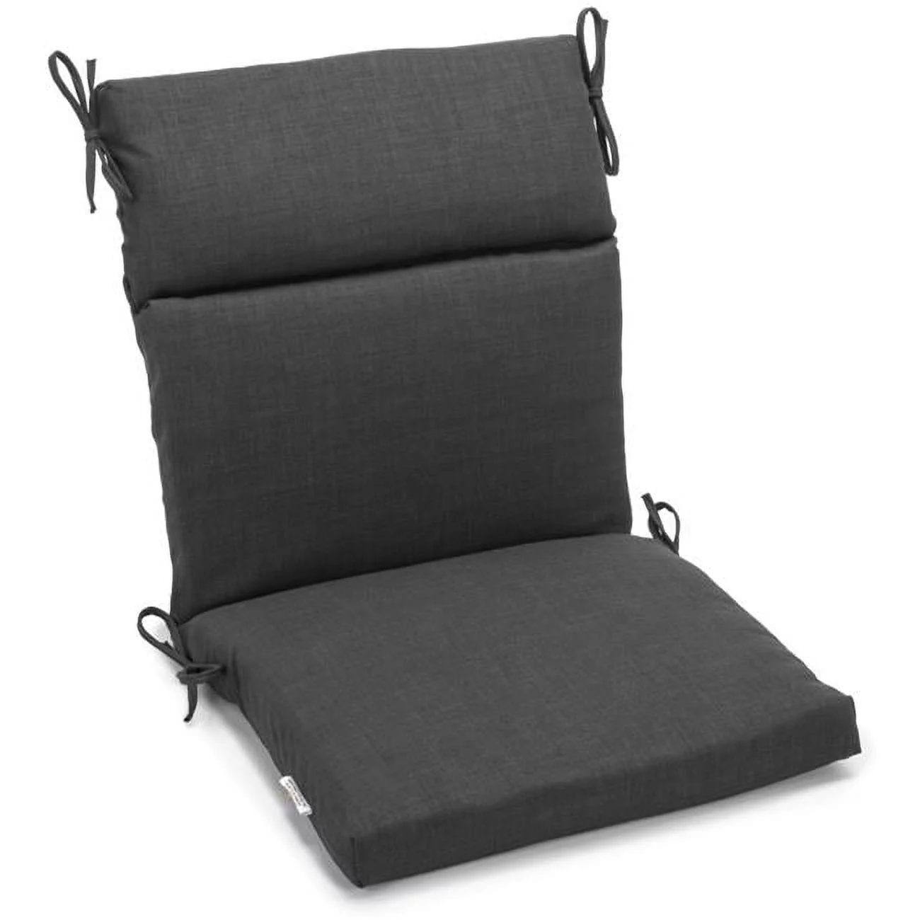 Blazing Needles  22 x 45 in. Spun Polyester Solid Outdoor Squared Seat & Back Chair Cushion, Cool Gray