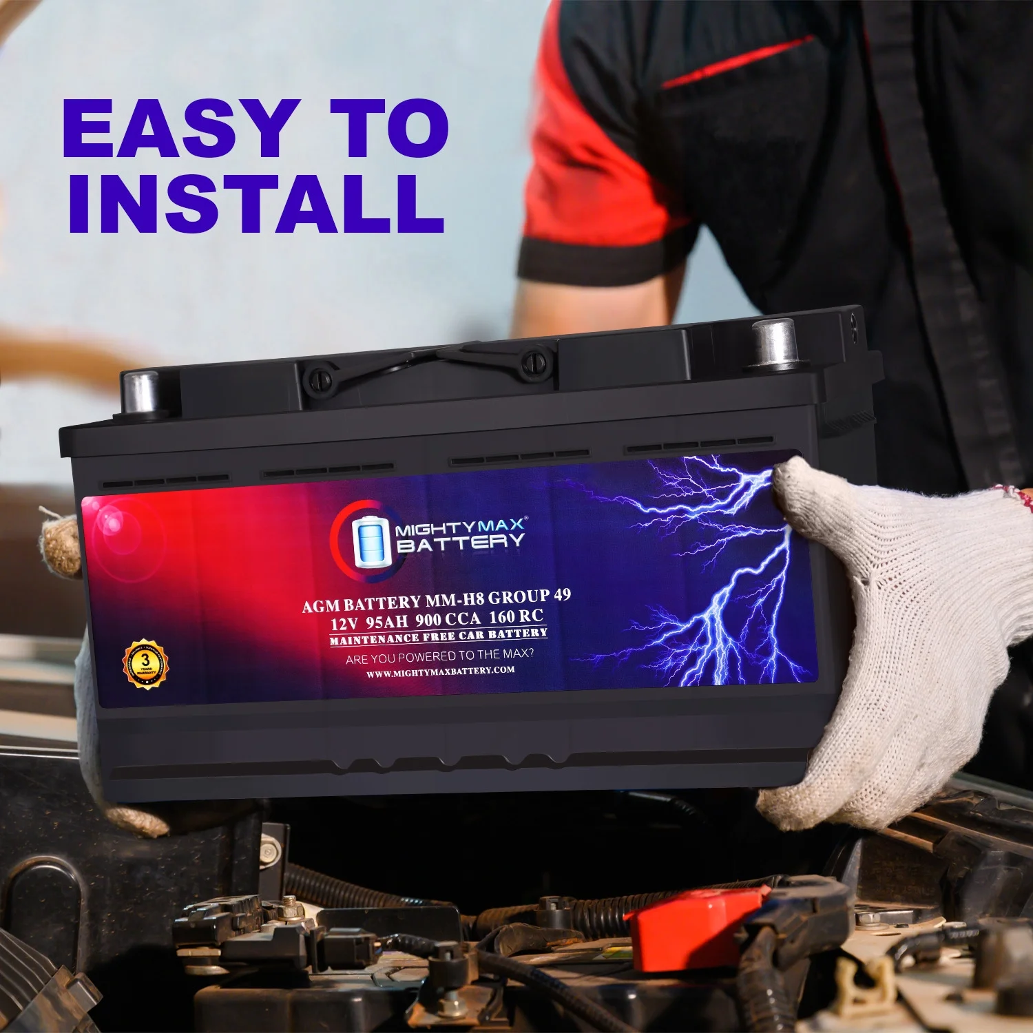 MM-H8 Group 49 12V 95Ah 160RC 900CCA Replacement Battery Compatible with Cadillac SRX 10