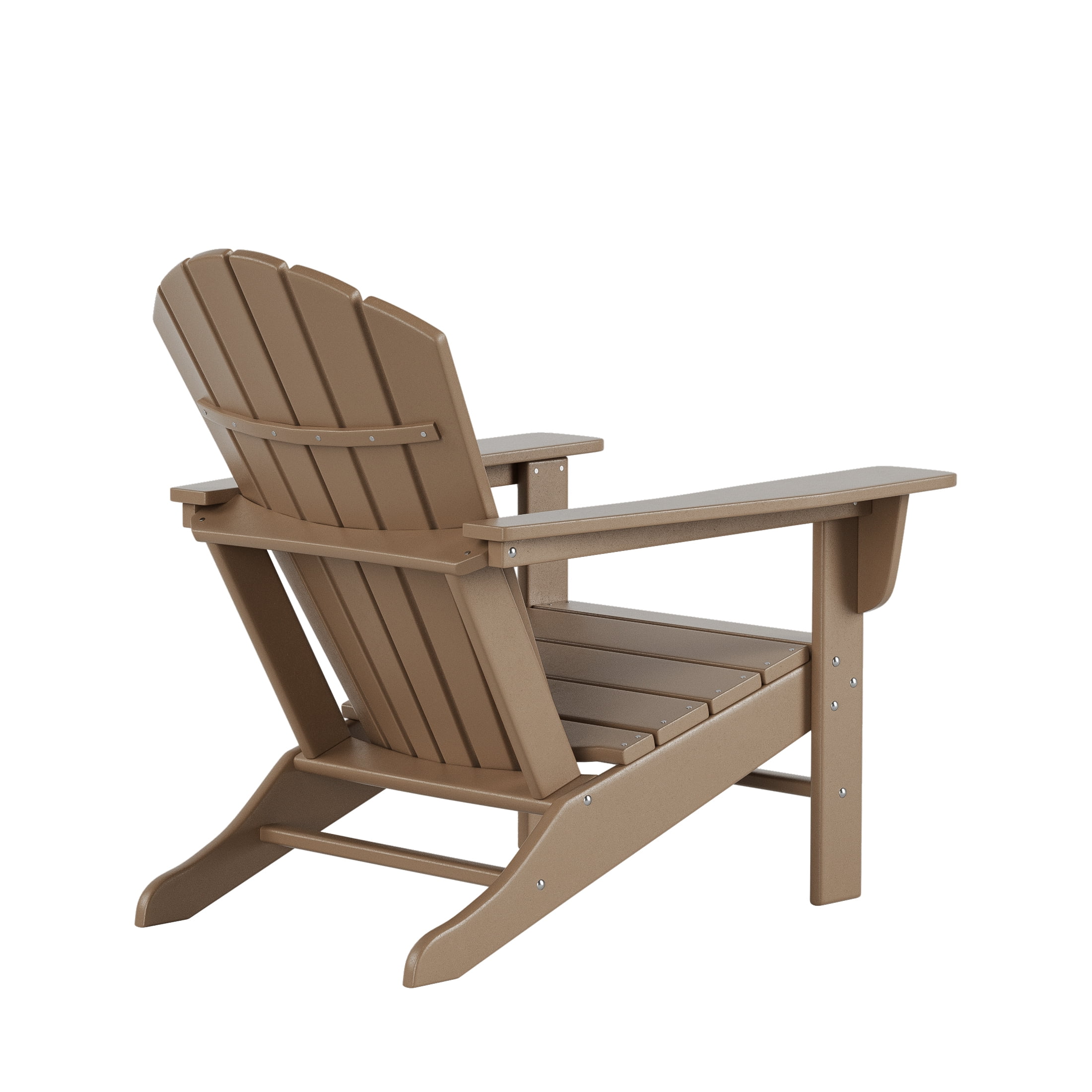 WestinTrends 5-Pieces Adirondack Patio Chairs w/ Square Fire Pit Table Set Included, Weathered Wood