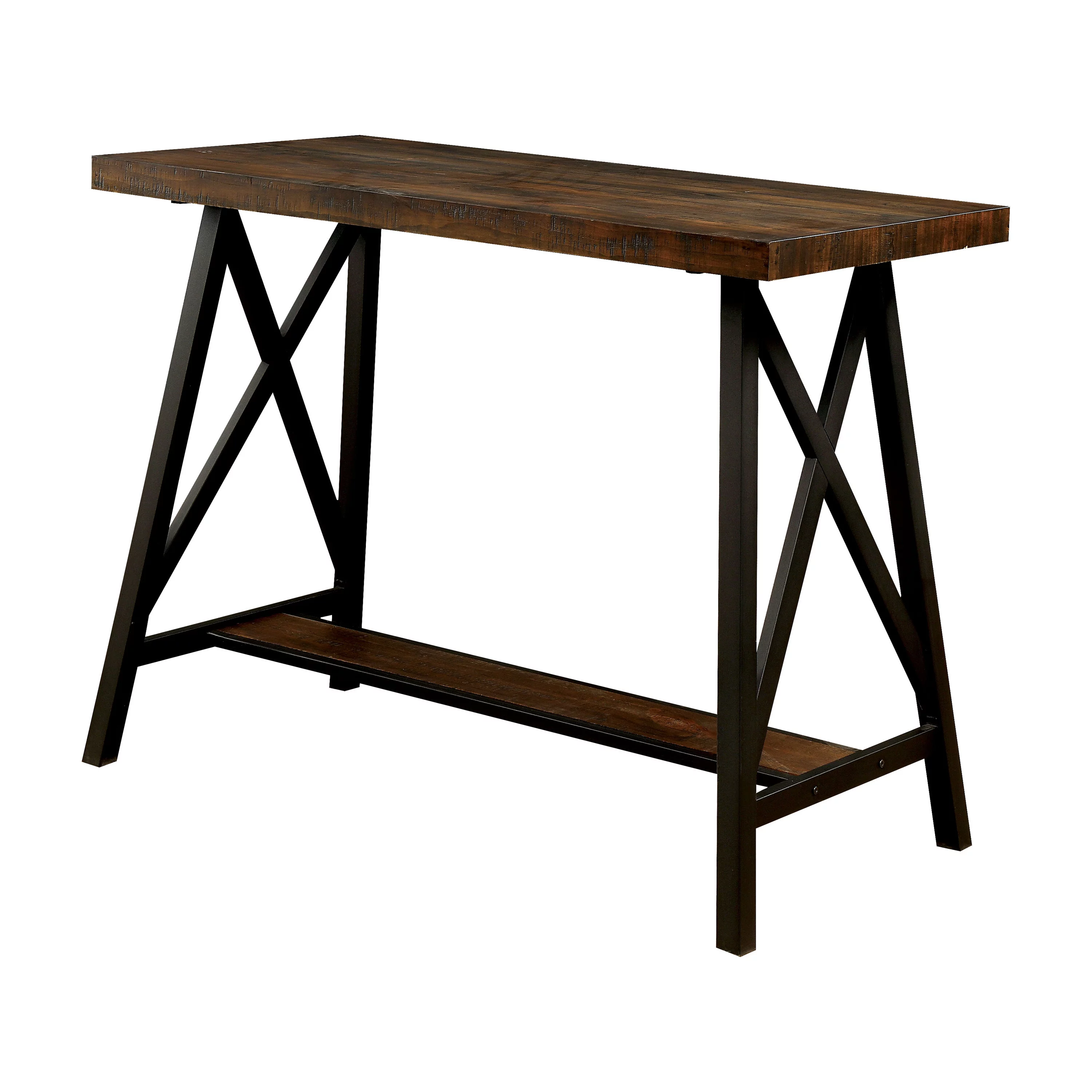 Furniture of America Deonne 3-Piece Counter Dining Set, Weathered Oak