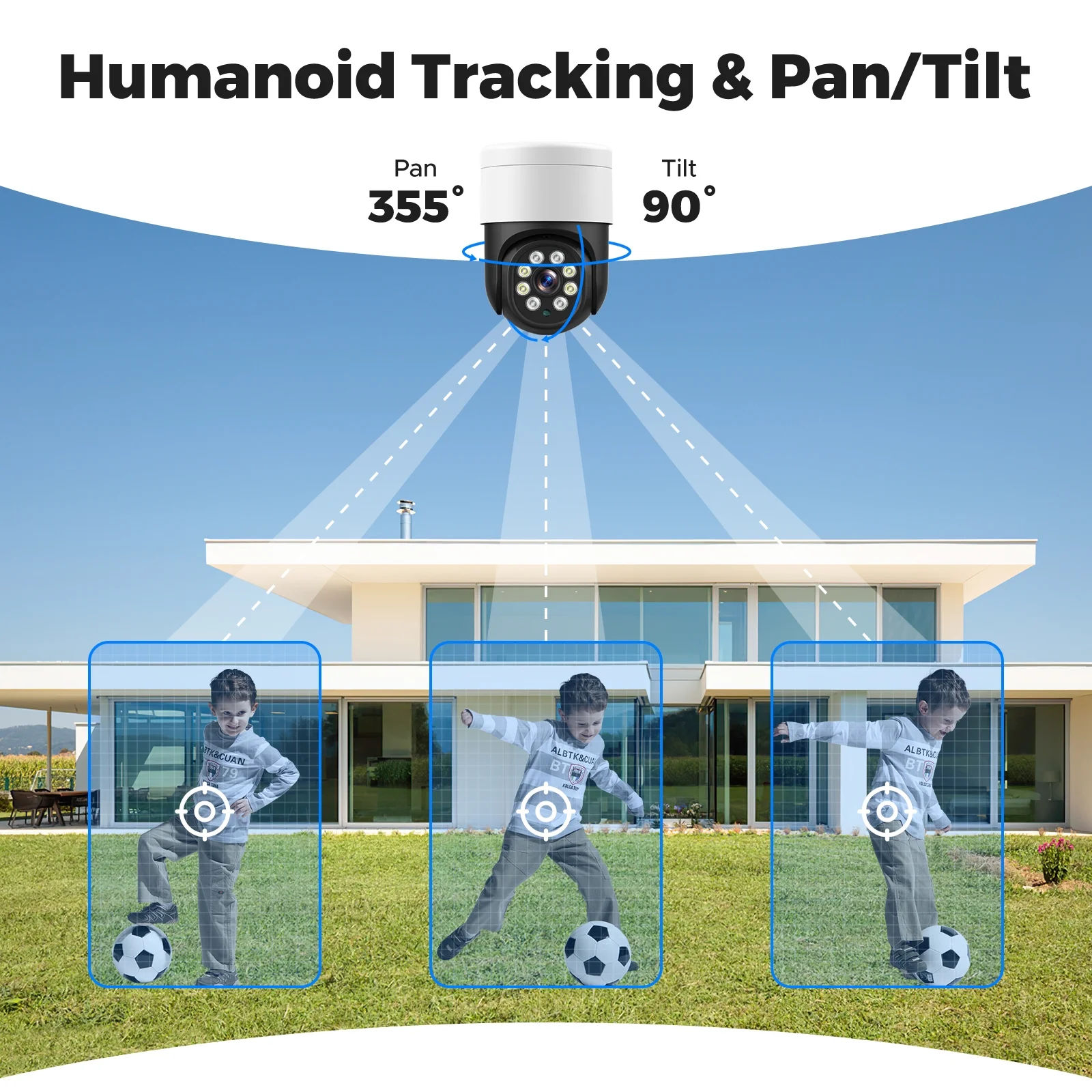 TOGUARD SC46 4K/4MP+4MP POE Security Camera System Outdoor with 8CH CCTV NVR 4Pcs 4K/4MP+4MP PTZ Dome Surveillance Cameras 3TB Hard Drive HDMI Connector