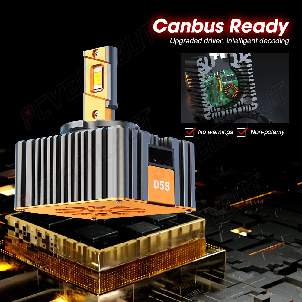 D5S D5R LED Headlight Kit Bulbs 180W 12000LM 6000K White LED Conversion Lamps 2PCS