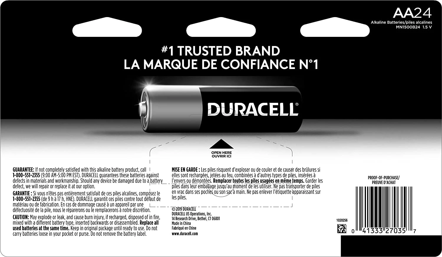 Duracell - CopperTop AA Alkaline Batteries - long lasting, all-purpose Double A battery for household and business - 24 Count
