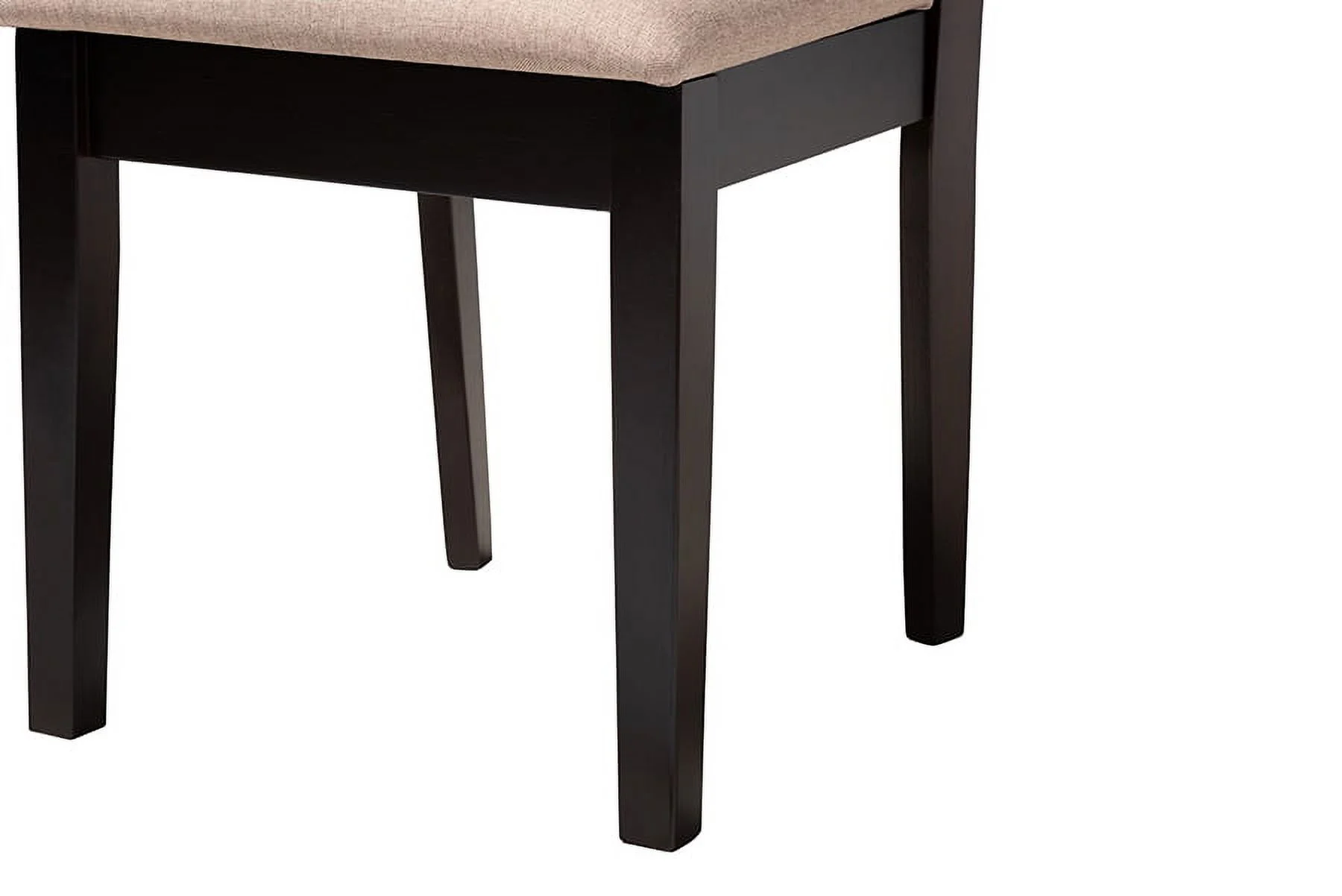 Baxton Studio Ellie Modern Beige Fabric and Dark Brown Finished Wood 5-Piece Dining Set