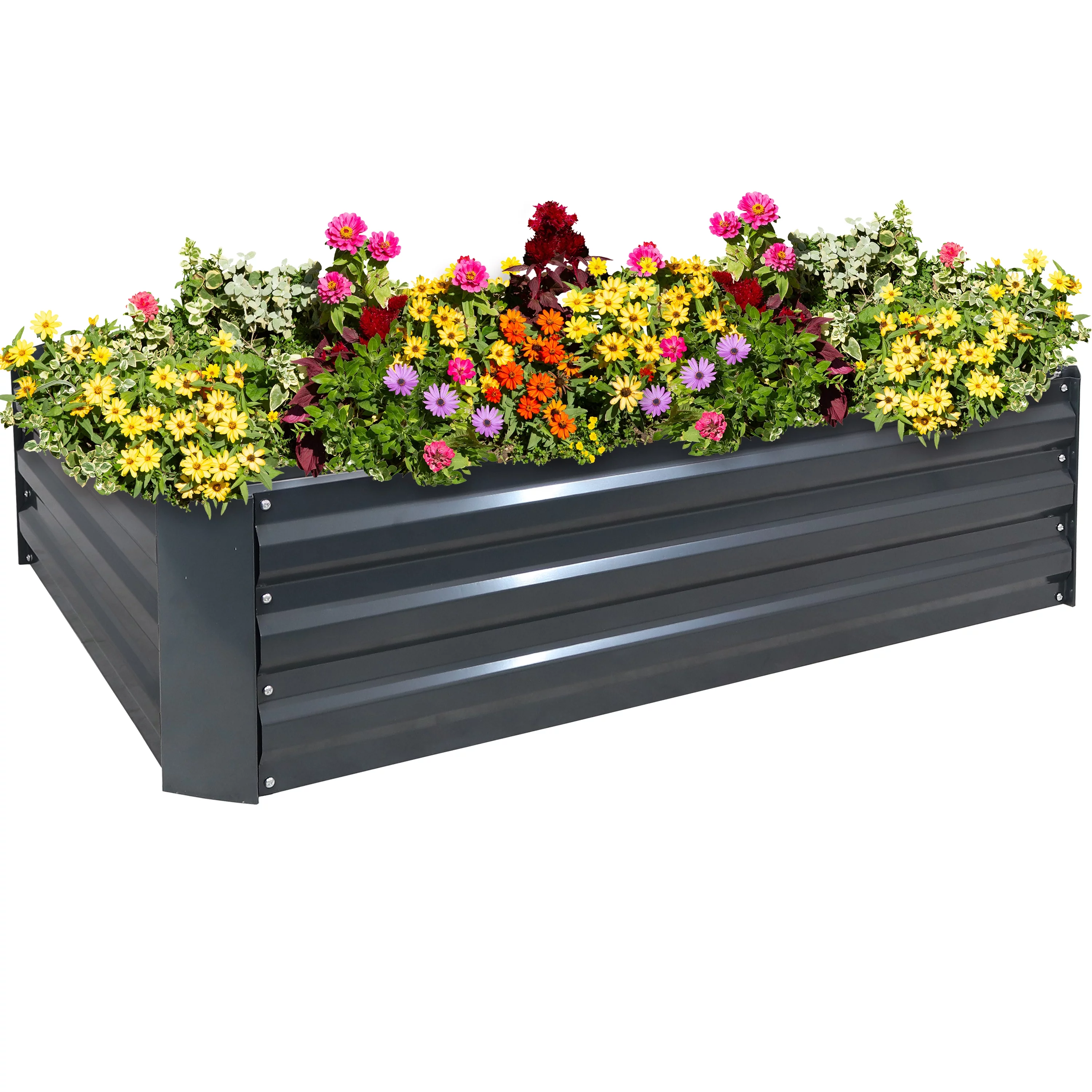 Sunnydaze Galvanized Steel Raised Garden Bed - Large Rectangle - 47