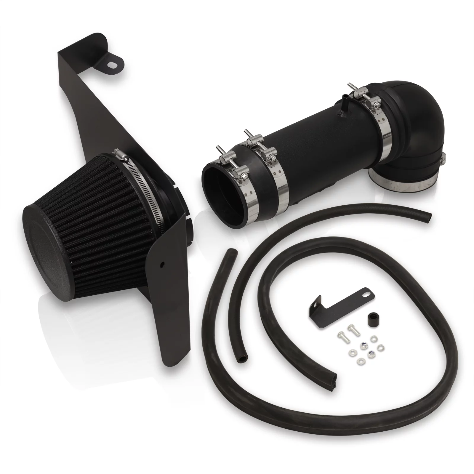 AJP Distributors Cold Air Short Ram Intake CAI SRI Induction System Kit Black Aluminum Pipe + Heat Shield Filter Compatible/Replacement For Cadillac CTS-V V8 5.7L 6.0L 2004 2005 2006 2007 04 05 06 07