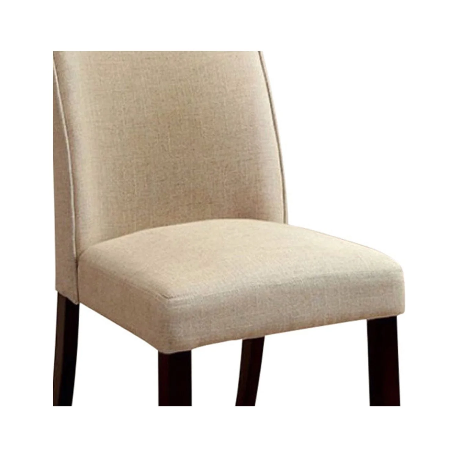 Benzara  Cimma Contemporary Side Chair, Ivory & Espresso - Set of 2
