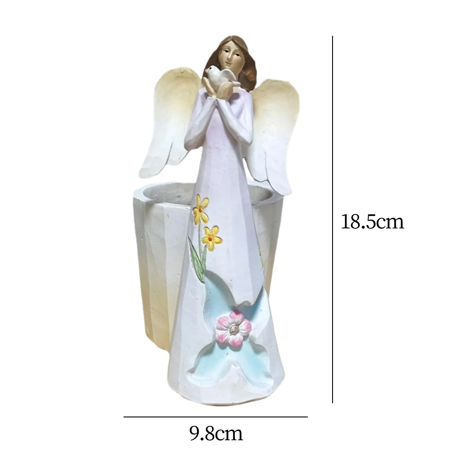 SunniMix Angel Statue Flowerpot Cute Praying Angel Planter Pot for Balcony Shelf Home