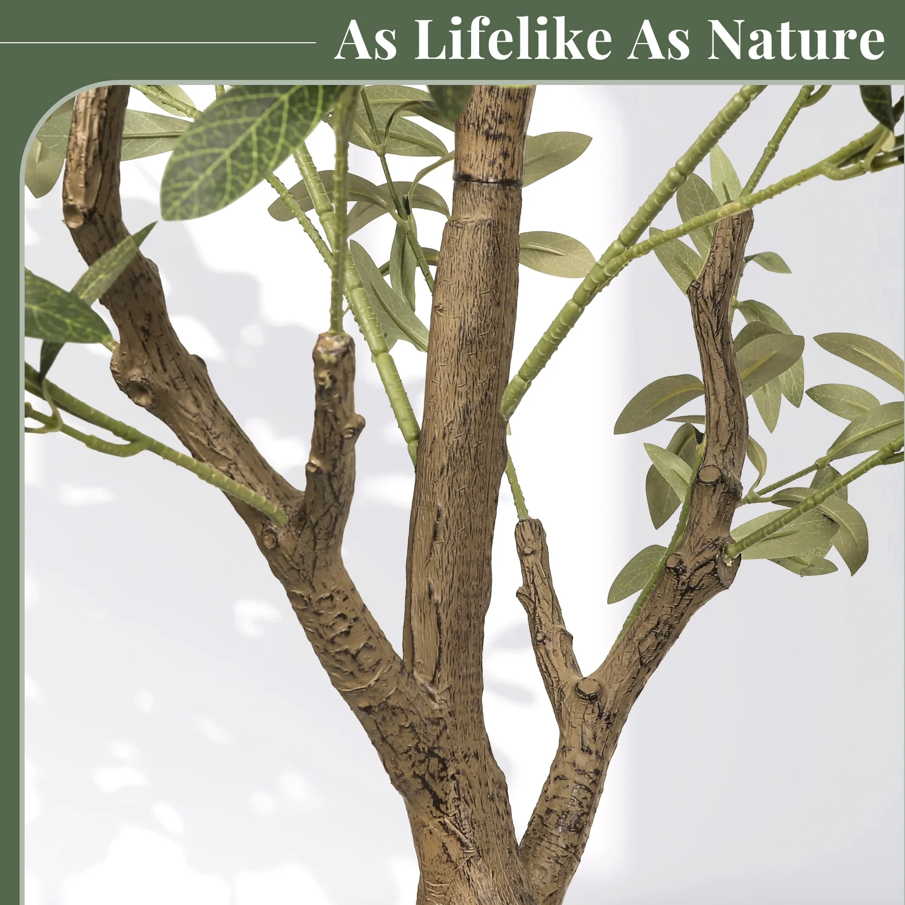 GIKPAL 7ft Artificial Olive Tree, 1872 Leaves Plastic Olive Plants Pre Potted Faux Greenry Plant for House Decorations ,Tall Artificial Plants for Indoor Oudoor