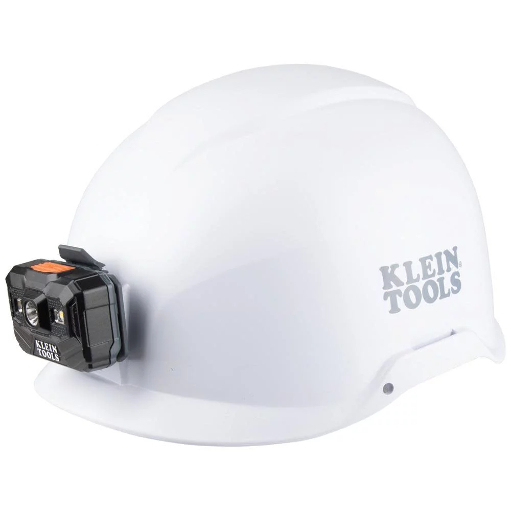 Klein Tools Safety Helmet Non-Vented-Class E With Rechargeable Headlamp White