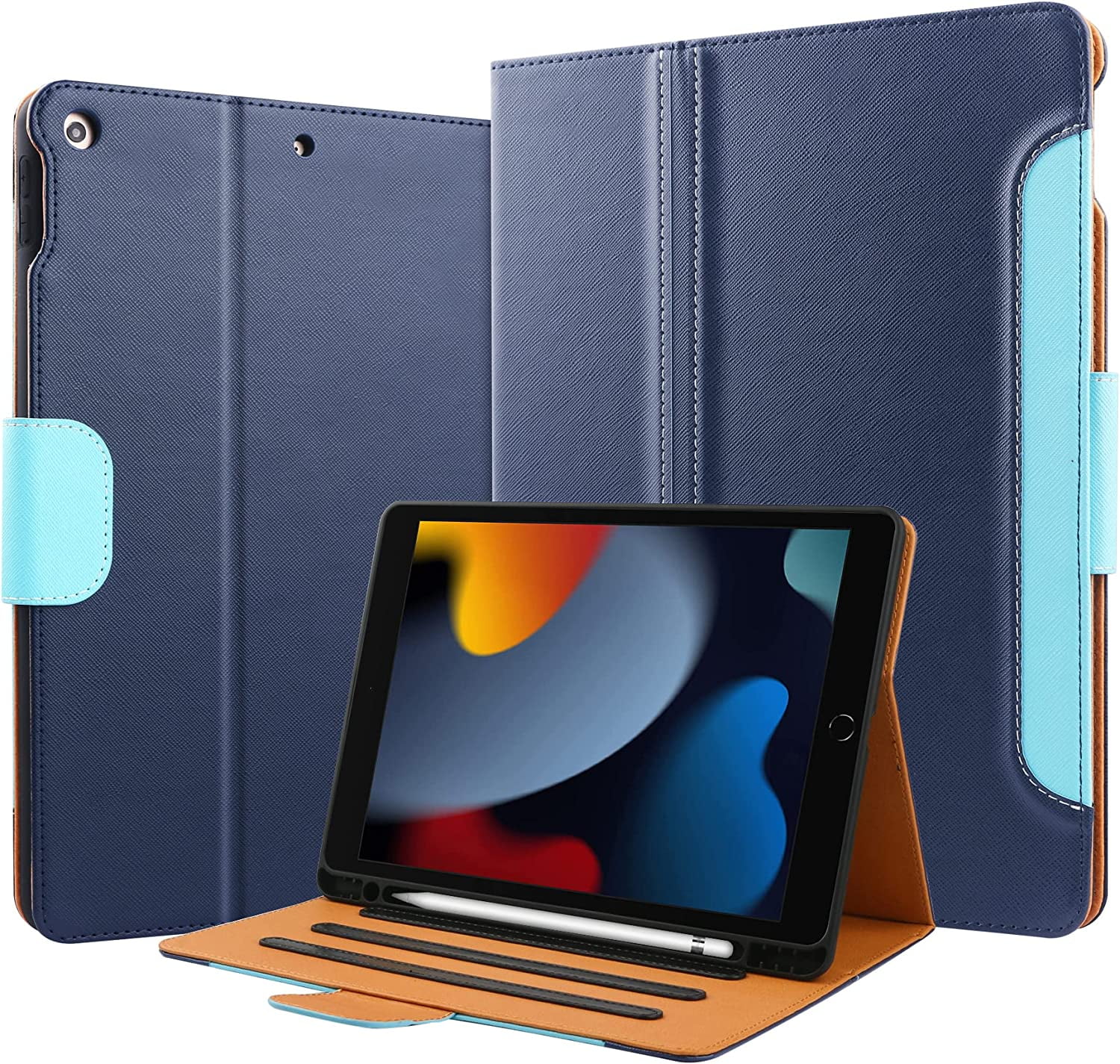 iPad Air 2/ Air 1st Case, iPad 6th/ 5th Generation Cases, iPad 9.7 Inch Case 2018/2017 w/Built-in Pencil Holder, Folio