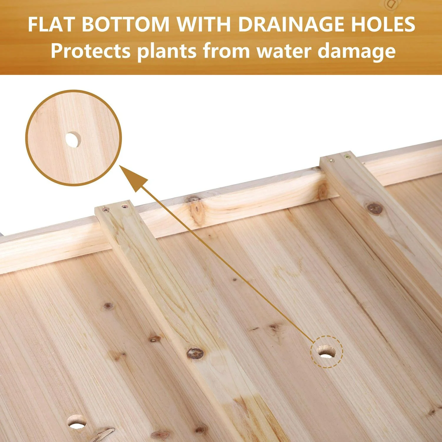 Veikous Wooden Raised Garden Bed with Lockable Wheels and Liner