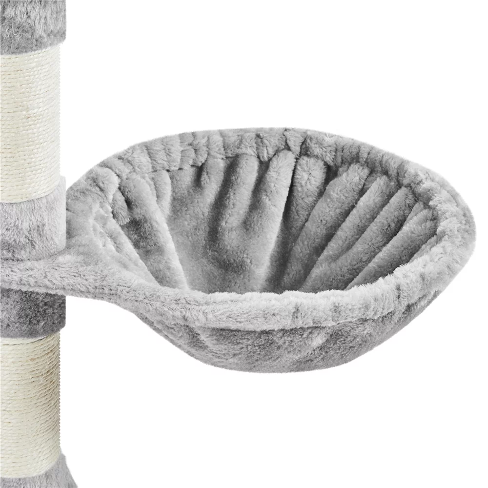 Yaheetech 57'' Deluxe Multi Level Cat Tower,Light Gray