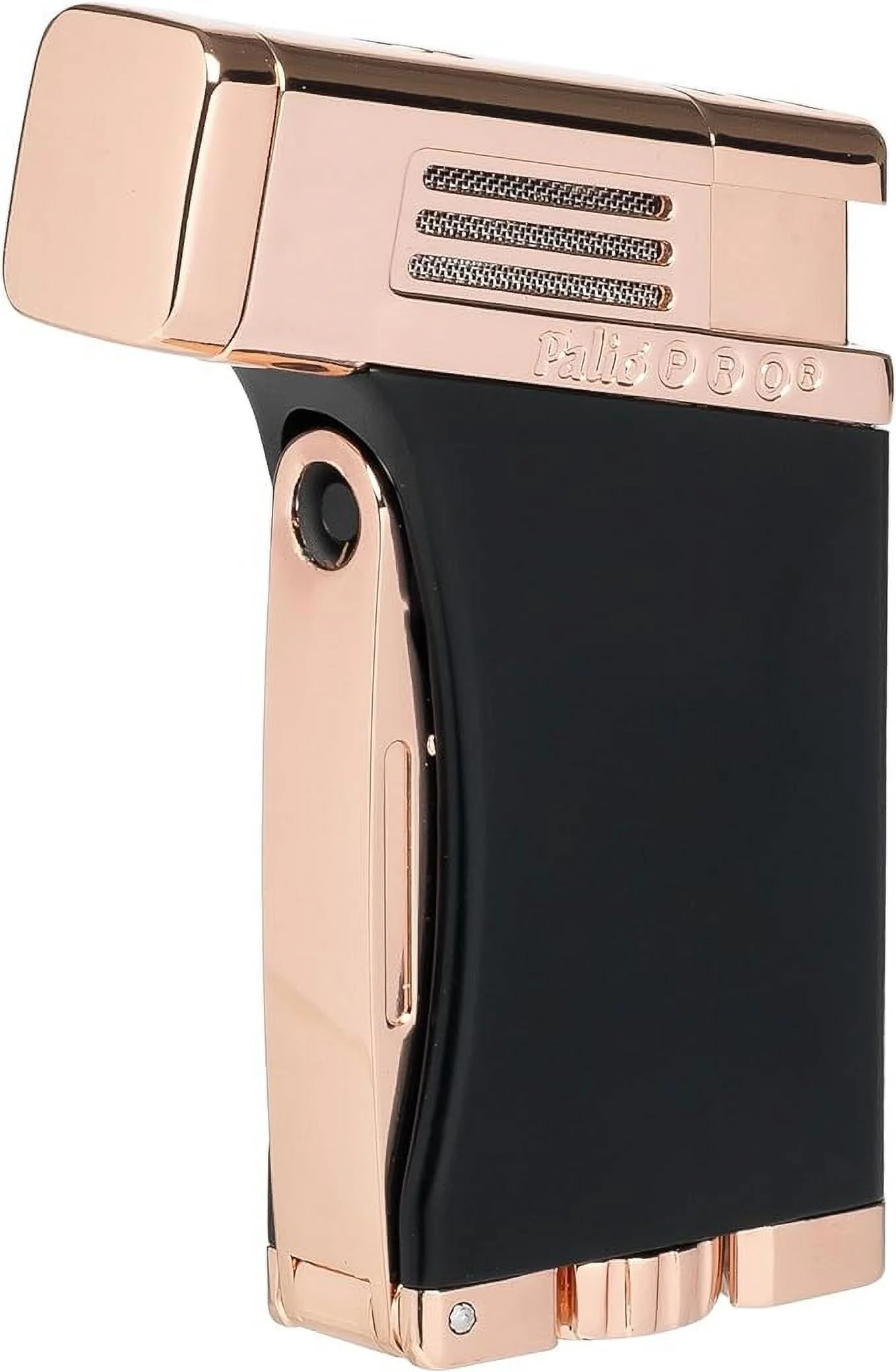 PALIO® Pro Line, Scorpius Jet Torch Cigar, Angled, Single-Jet Torch Lighter with a Fold -Out 7.5mm Punch Cutter, Black & Rose Gold