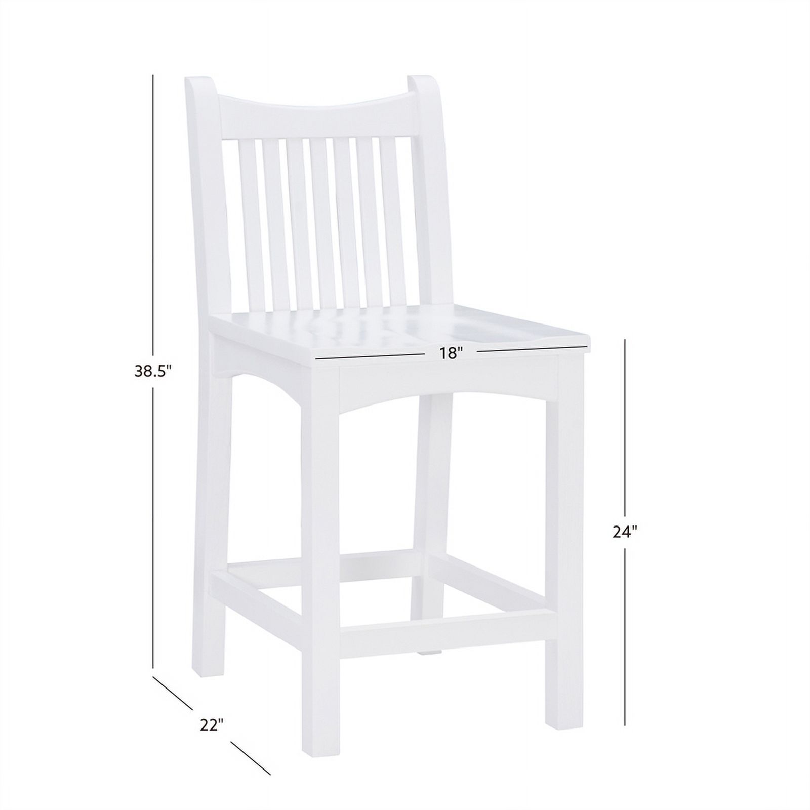 Linon Malvern Solid Wood Commercial Grade Set of Two Counter Stools in White