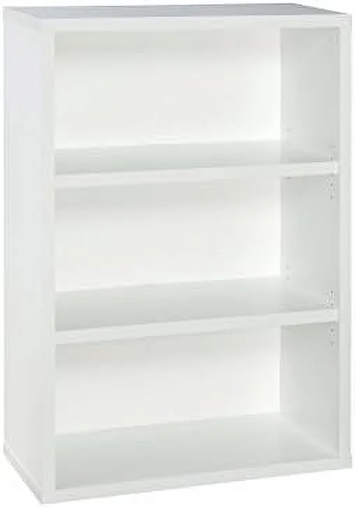 TJUNBOLIFE Bookshelf with 6  Tiers  Adjustable Shelves  Tall Bookcase Hutch  Sturdy Wood With Closed Back Panel  White Finish